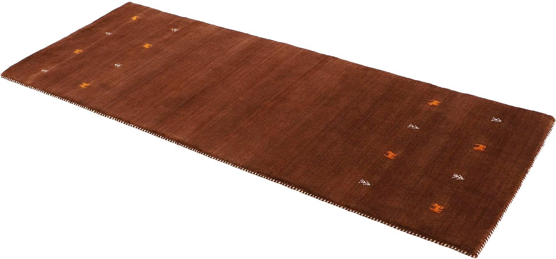 carpetfine Wollteppich »Gabbeh Uni, auch als Läufer und Rund erhältlich«, rechteckig, 15 mm Höhe, reine Wolle, handgewebt, Gabbeh Loom Tiermotiv, grosse Farbauswahl