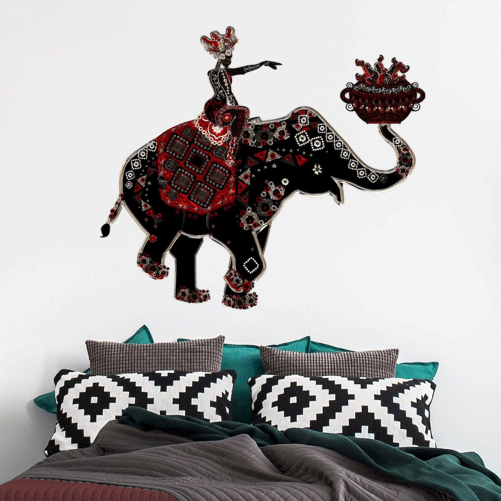 Wall-Art Wandtattoo »Metallic asiatischer Indischer Elefant«