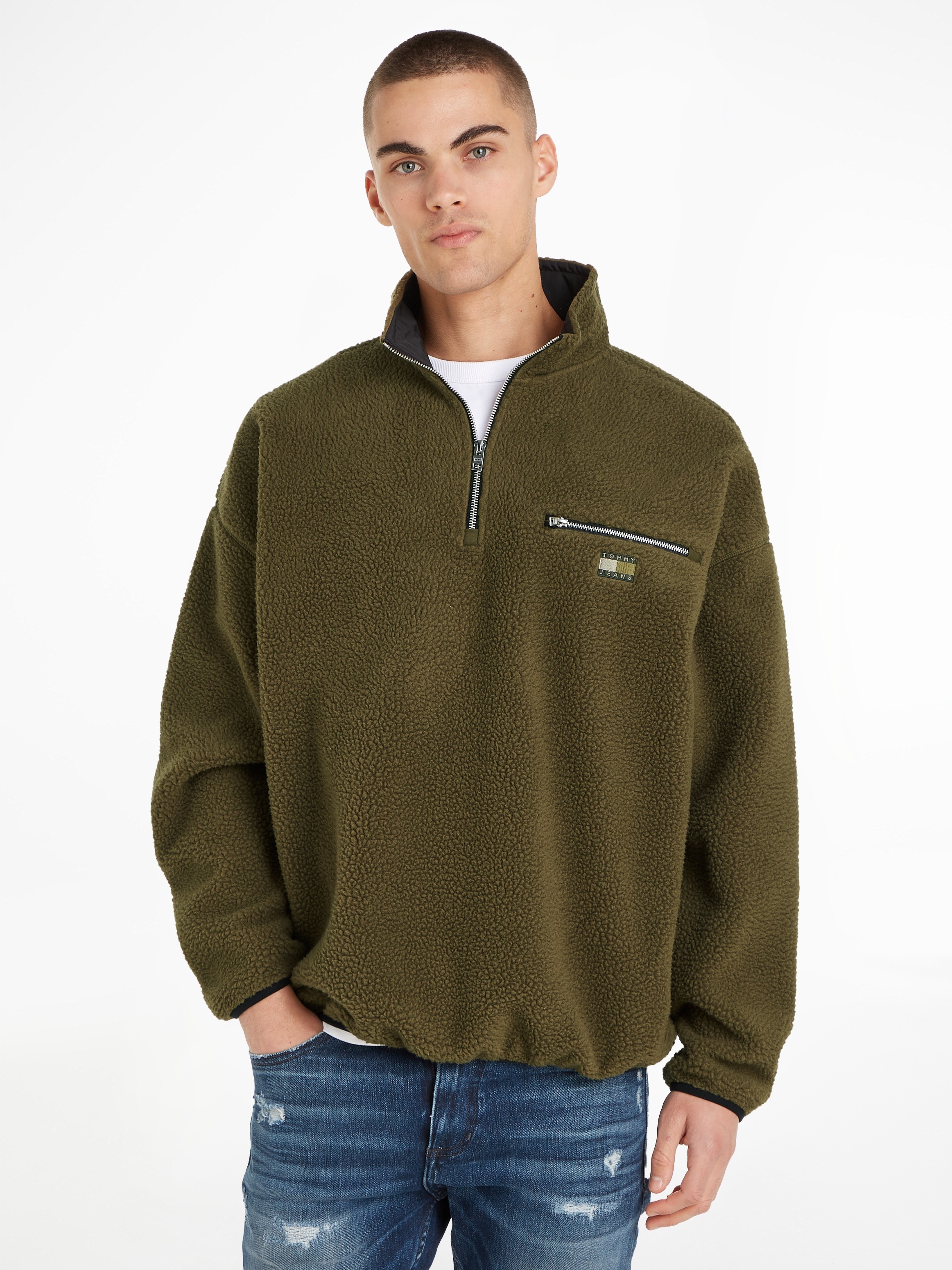 Tommy Jeans Fleecepullover »TJM OVZ TONAL 1/2 ZIP SHERPA«