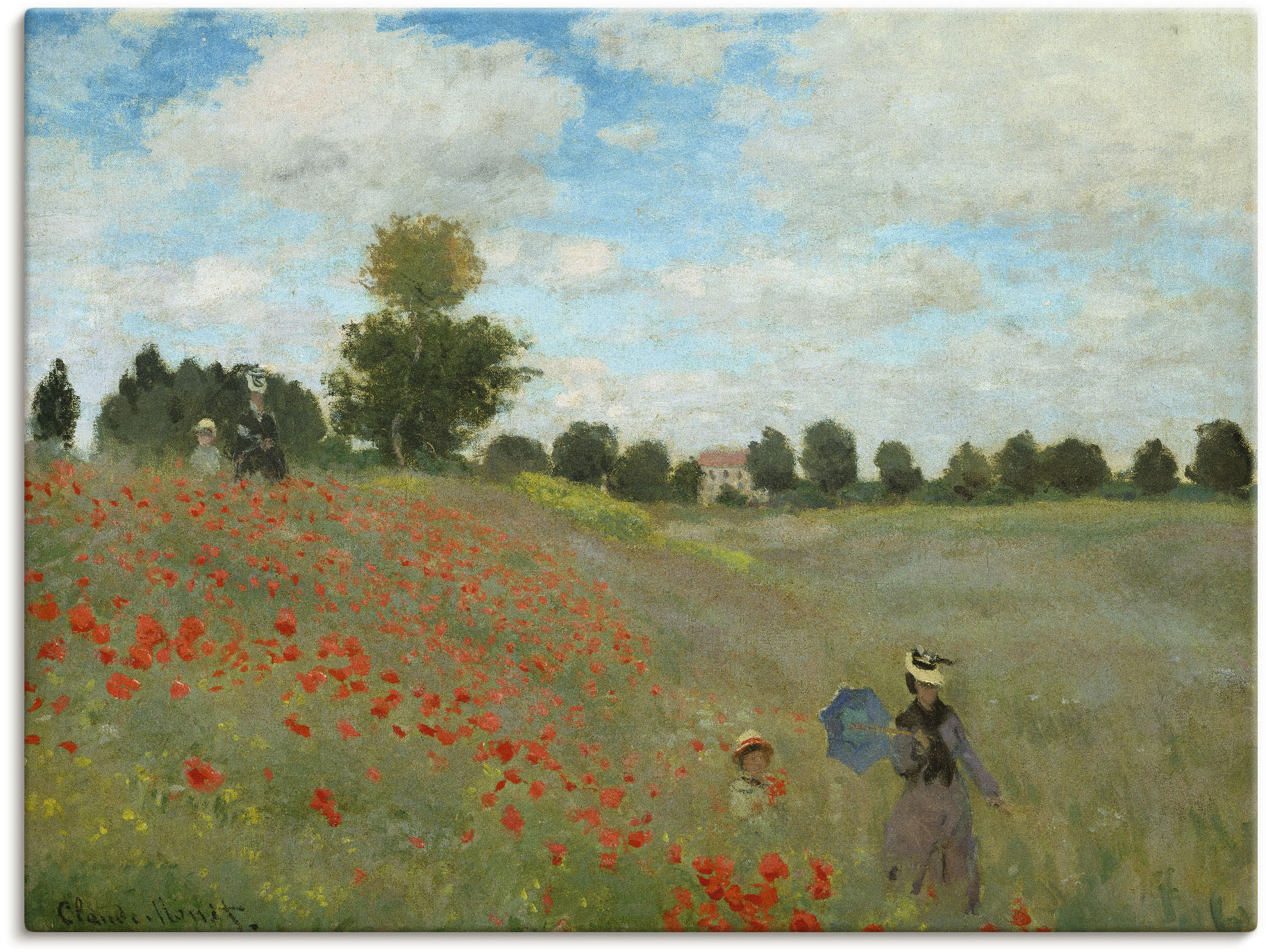 Artland Leinwandbild "Mohnfeld bei Argenteuil. 1873" Blumen 1 Stk. tlg. auf Holzrahmen gespannt