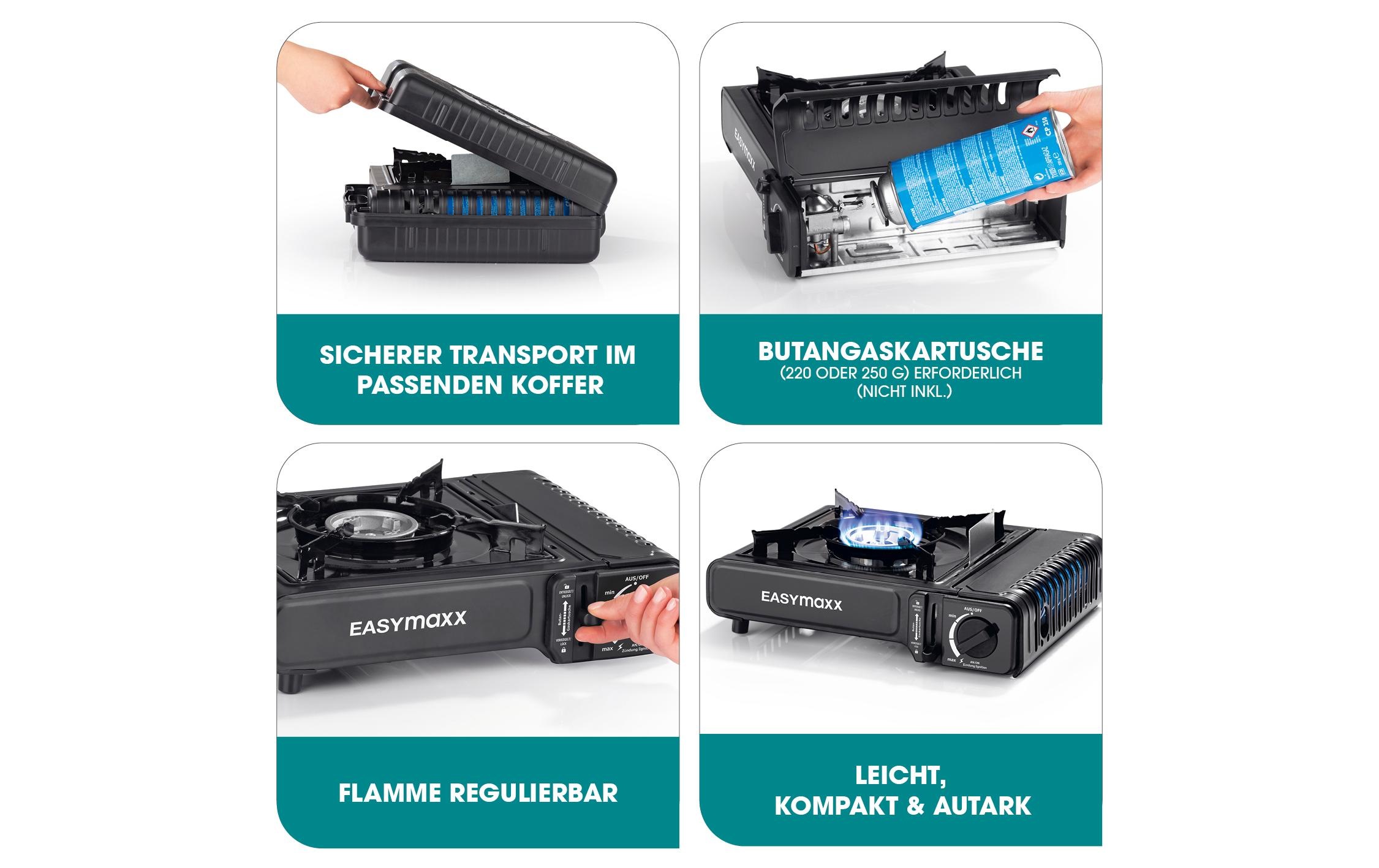 EASYmaxx Gaskocher »inkl. Koffer«, 28 cmx34 cm