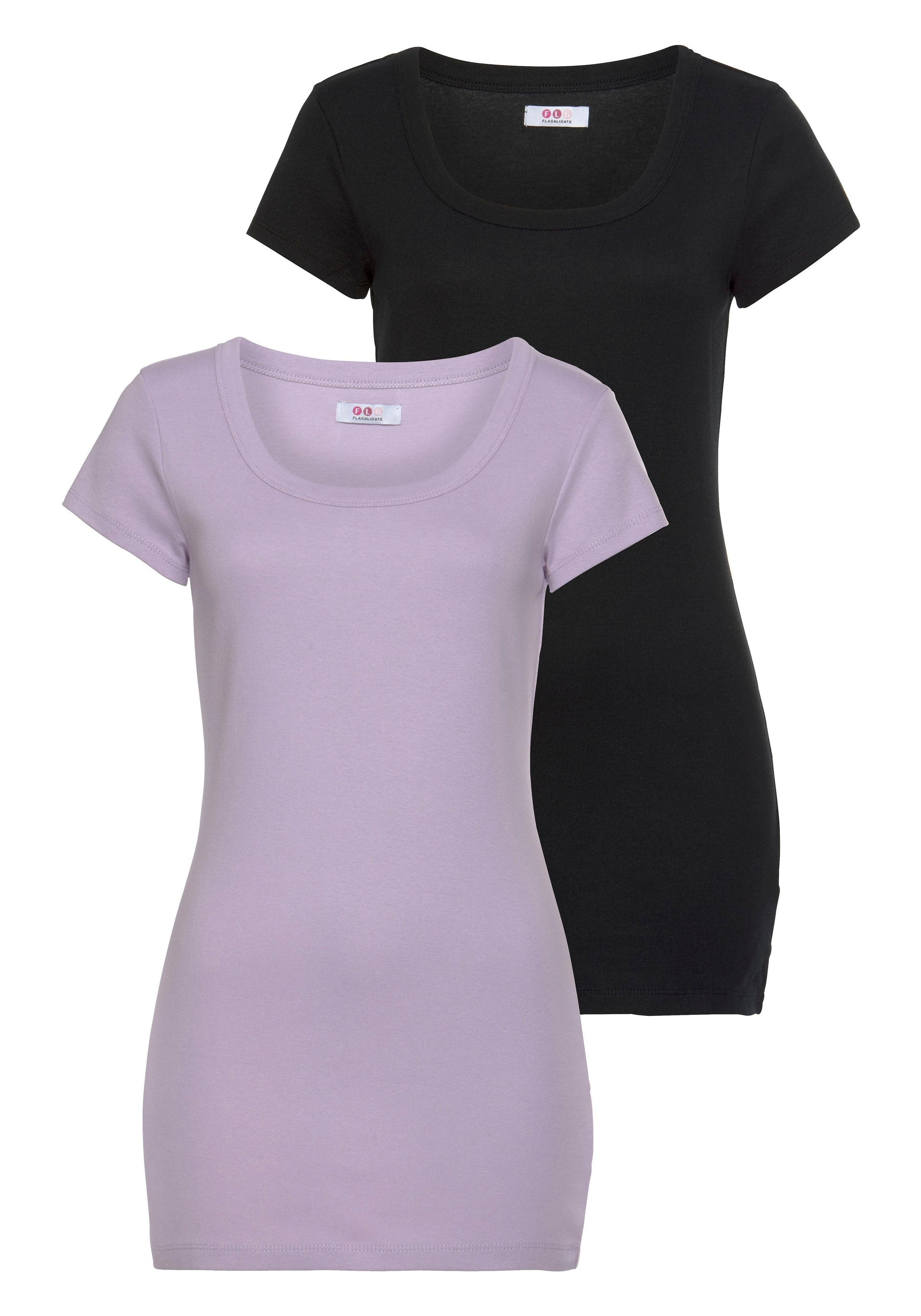 T-Shirt, online bei Schweiz Flashlights Jelmoli-Versand bestellen Longform (Packung, in 2er-Pack),