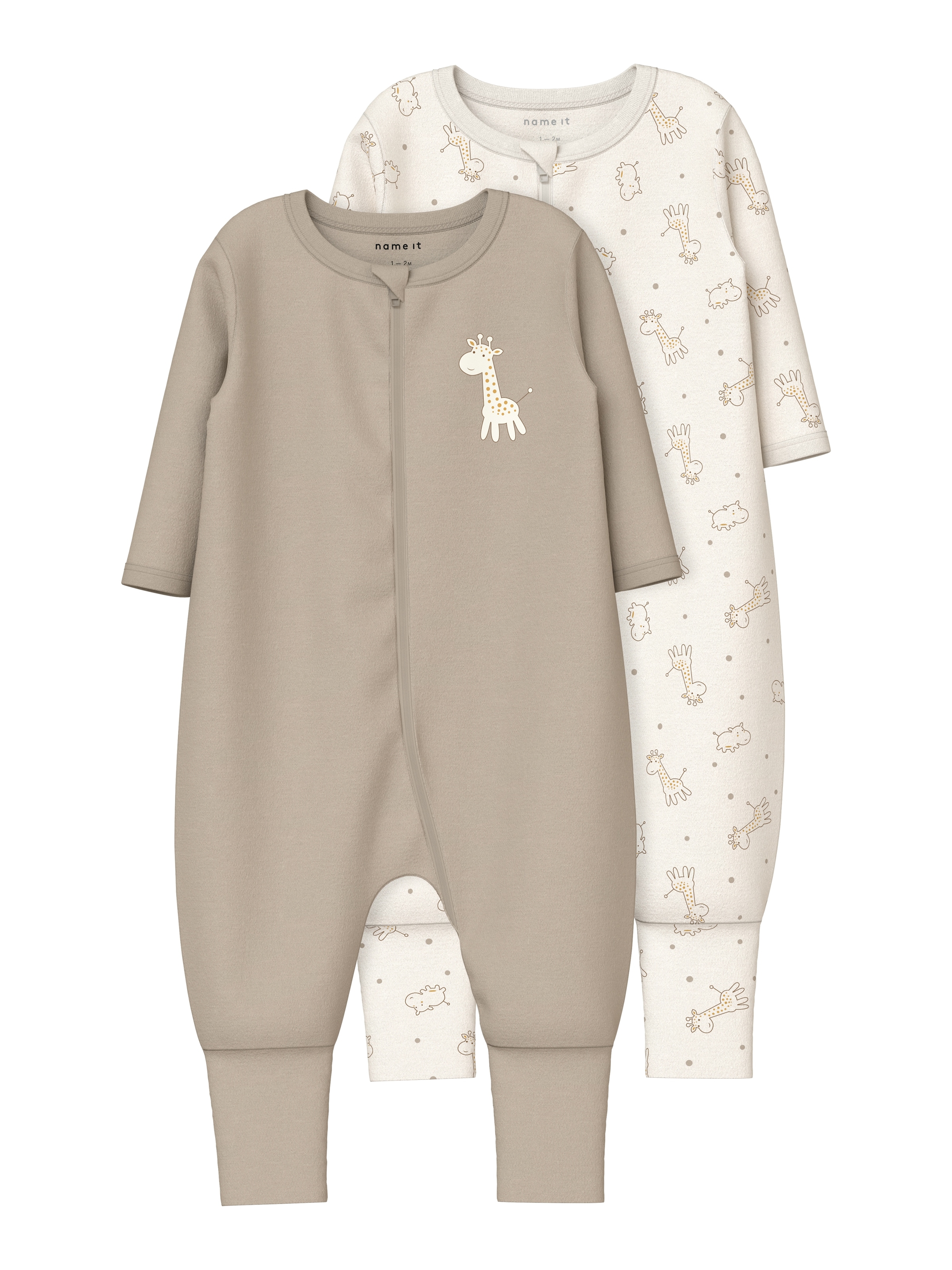 Name It Schlafoverall »NBNNIGHTSUIT 2P ZIP FF JET GIRAFFE NOOS«, (Packung, 2 tlg.)