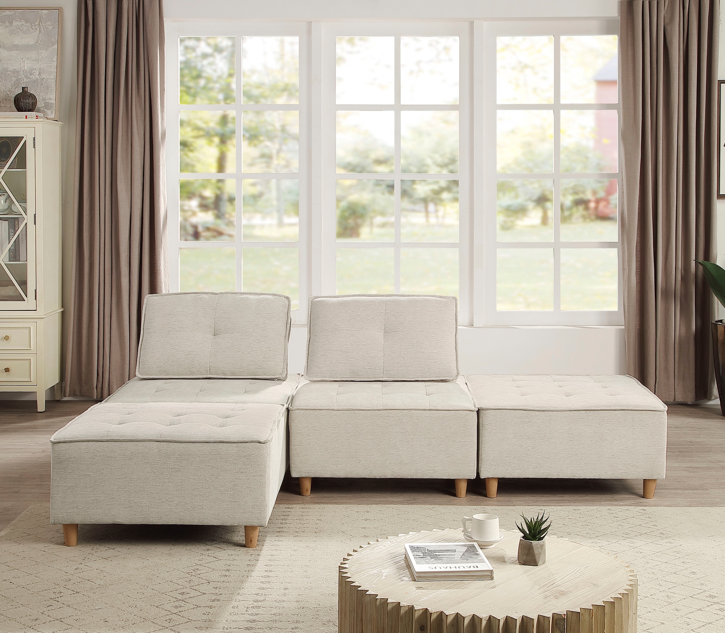 RAUM.ID Hocker »Flexid«, (1 St.), modular erweiterbar zum Sofa, Chenille-Bezug