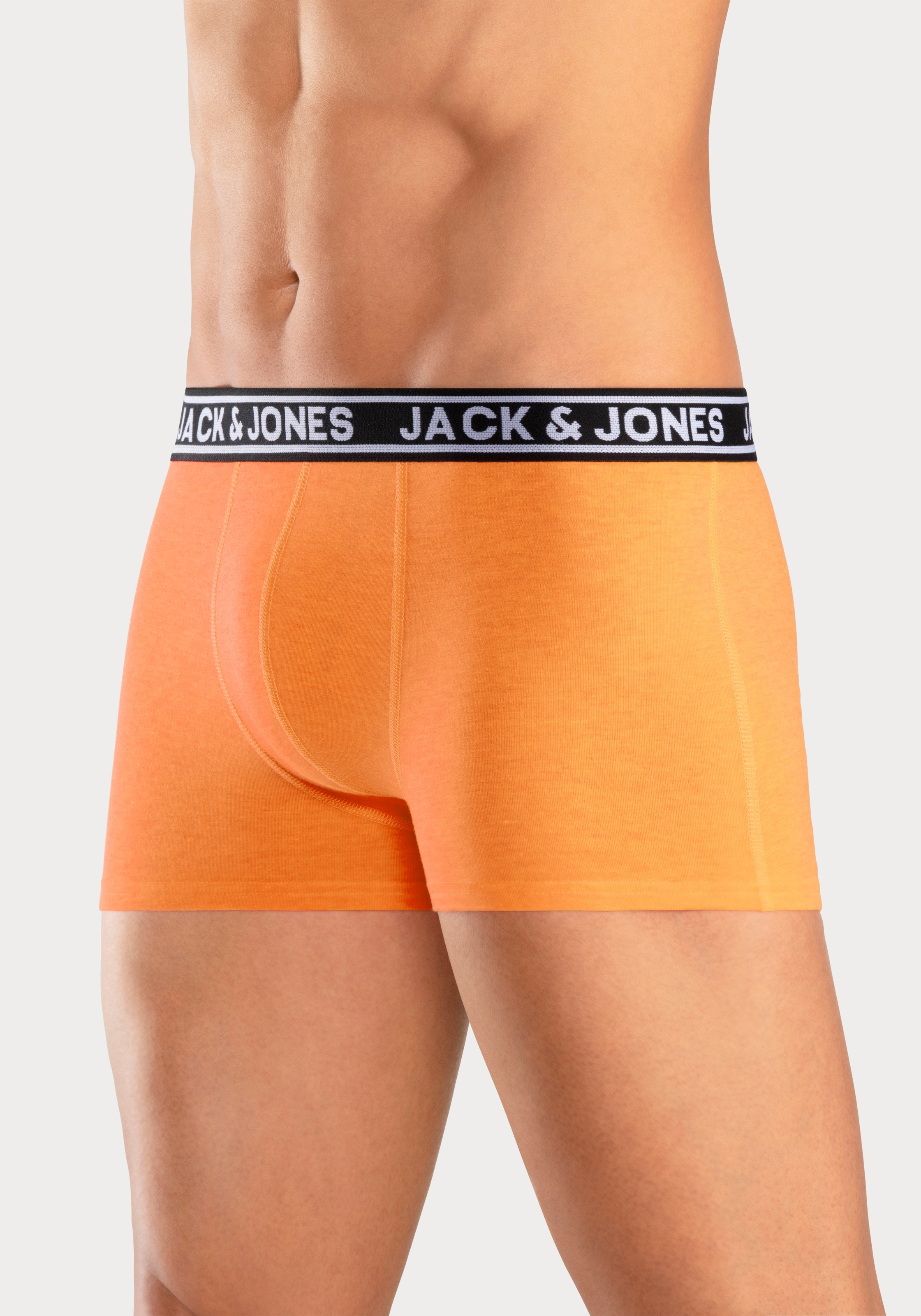 Jack & Jones Trunk »JACCRISP im 6er Pack mit Logobund und Stretchkomfort«, (Packung, 6 St.), unifarben mit Farbeinsatz, modisch, eng anliegend, Baumwollmischung