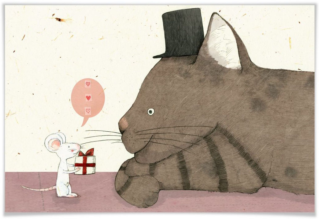 Wall-Art Poster »Loske Katze und Maus Geschenk«, Tiere, (1 St.), Poster,  Wandbild, Bild, Wandposter online kaufen | Jelmoli-Versand