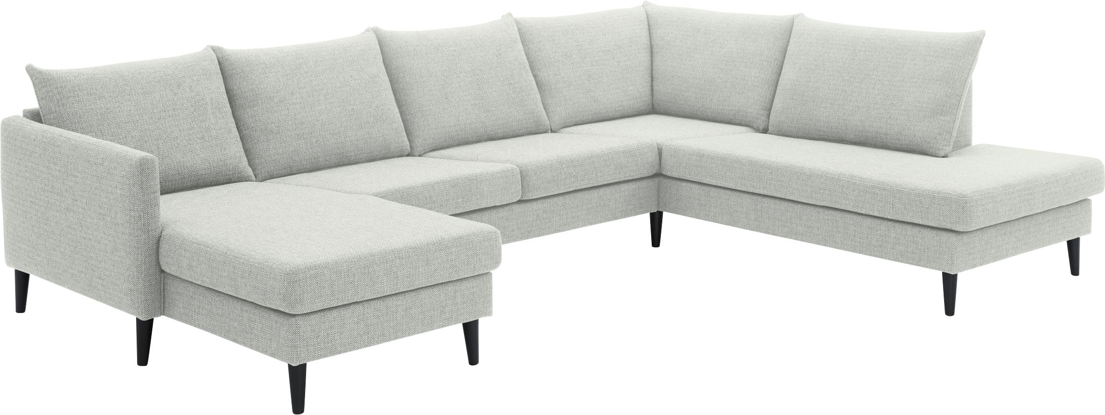 ATLANTIC home collection Wohnlandschaft »Rekvik U-Form«, mit Wellenunterfederung, mit Massivholzfüssen