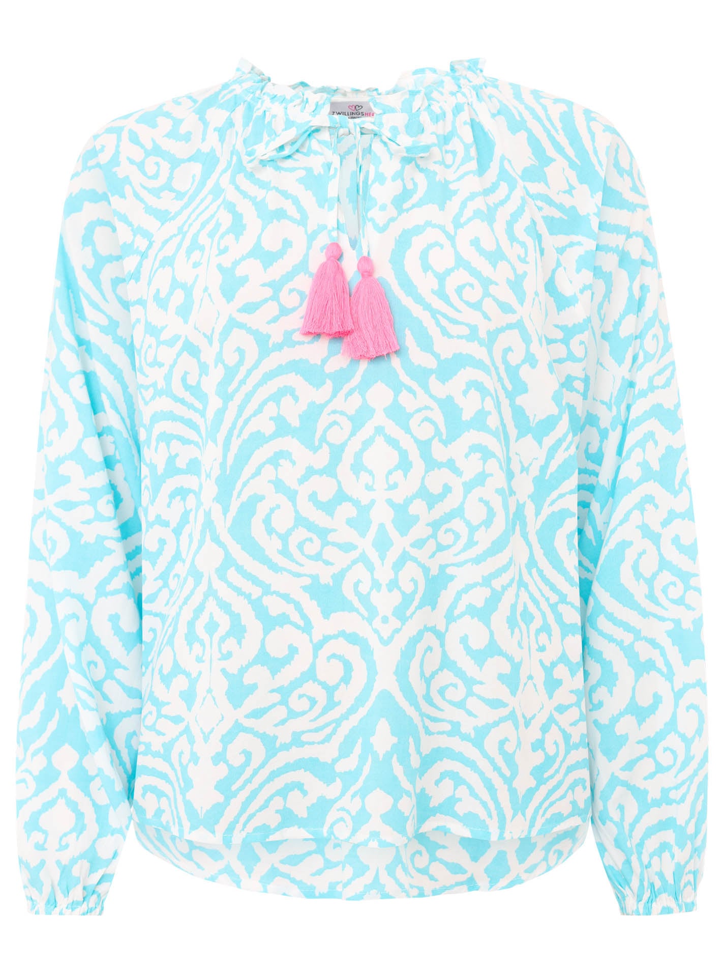 Zwillingsherz Schlupfbluse »"Ornamente"«, mit tollem Ornament Muster, Bindeband mit Tasseln