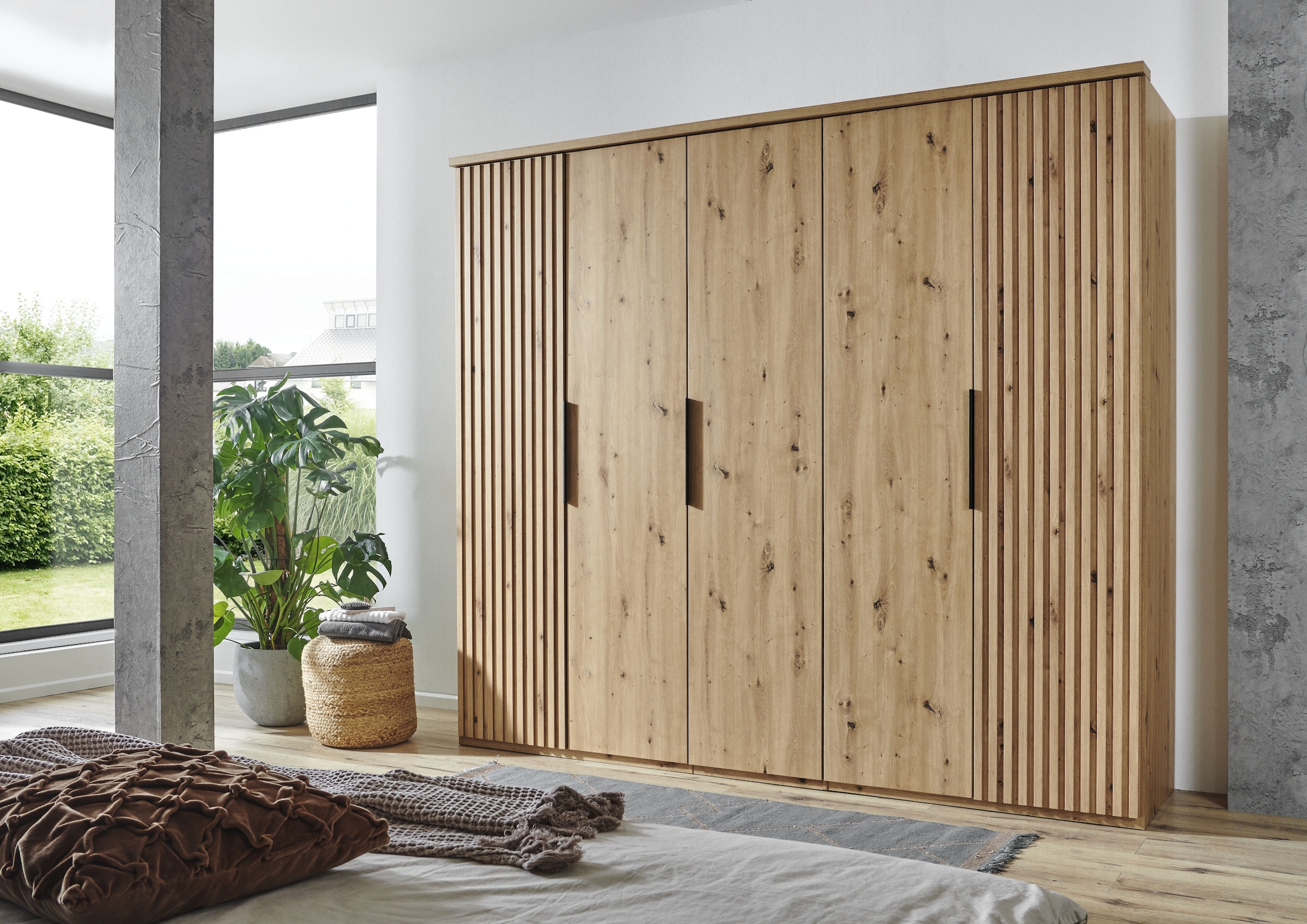 Wimex Drehtürenschrank »Andorra by fresh to go«, Mit 3D-Leisten für Akustikpaneel-Optik