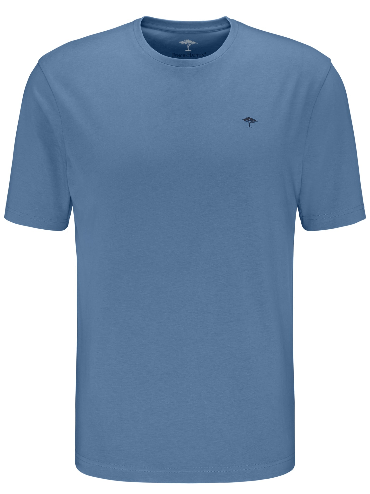 FYNCH-HATTON T-Shirt »FYNCH-HATTON Basic T-Shirt« mit Rundhals und Logo-Stickerei