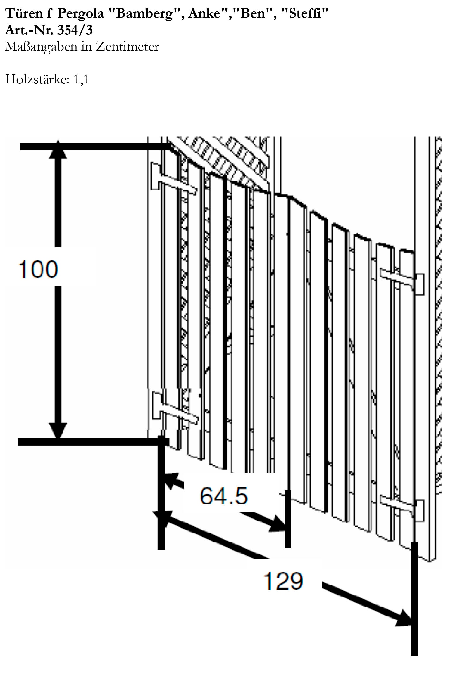 promadino Rosenbogen »Pergola Anke«, BxTxH: 200x60x210 cm, mit Türen