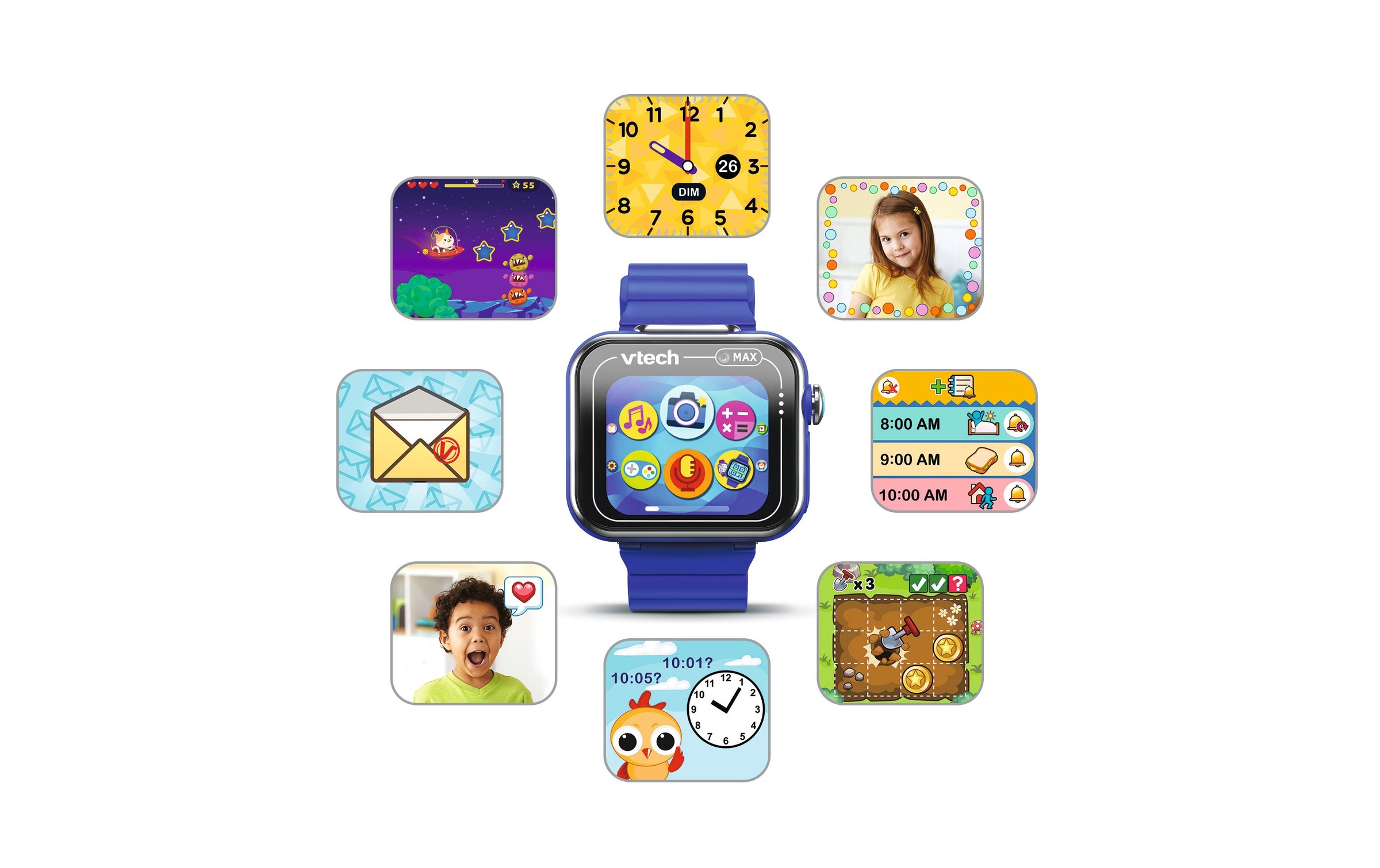 Vtech® Kinderkamera »KidiZoom Smartwatch MAX bleue -FR-«