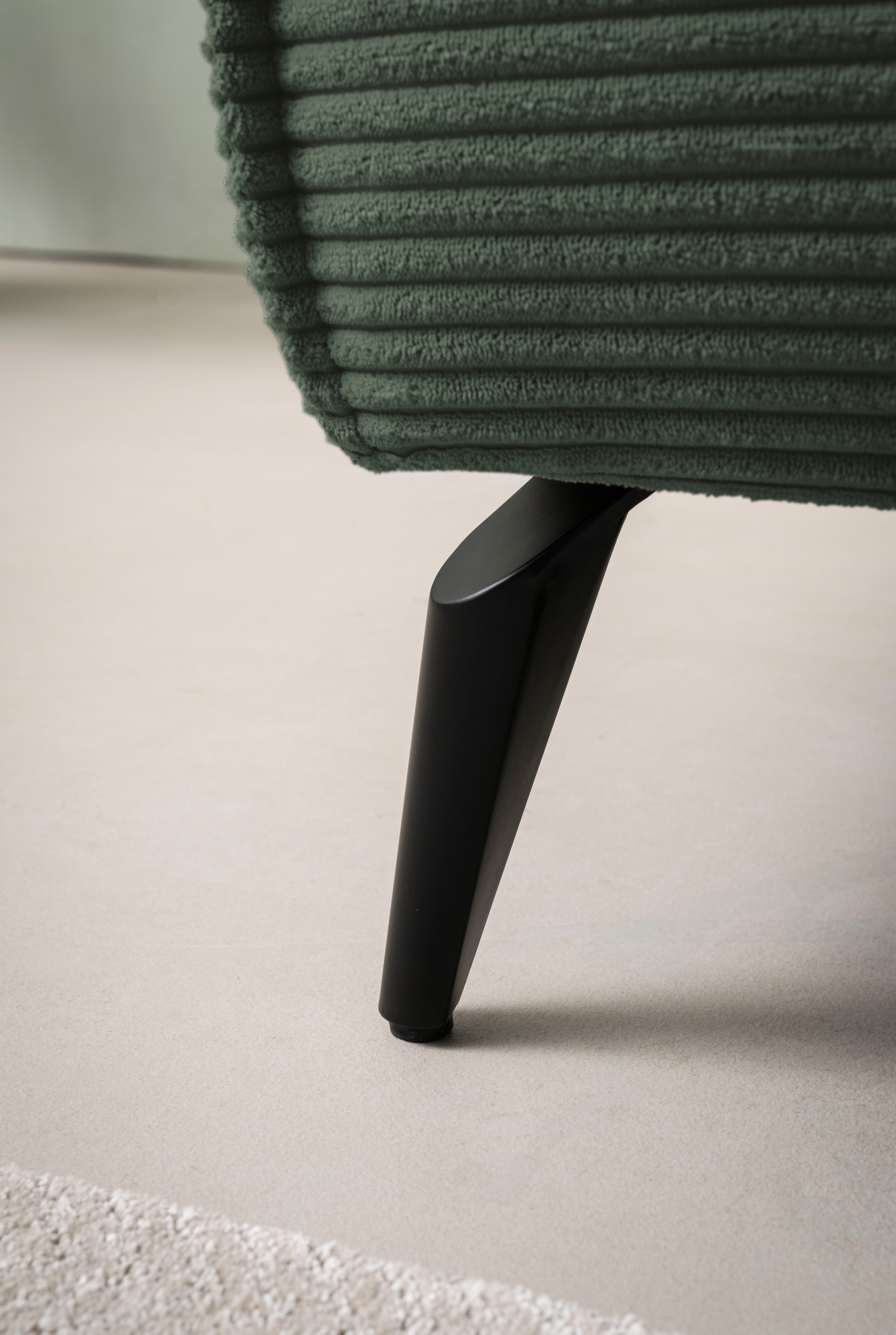 andas Ecksofa »TVINNU, L-Form in Cord, Sofa«, wahlweise Recamiere rechts/links, schwarze Füsse, bequemer Sitzkomfort