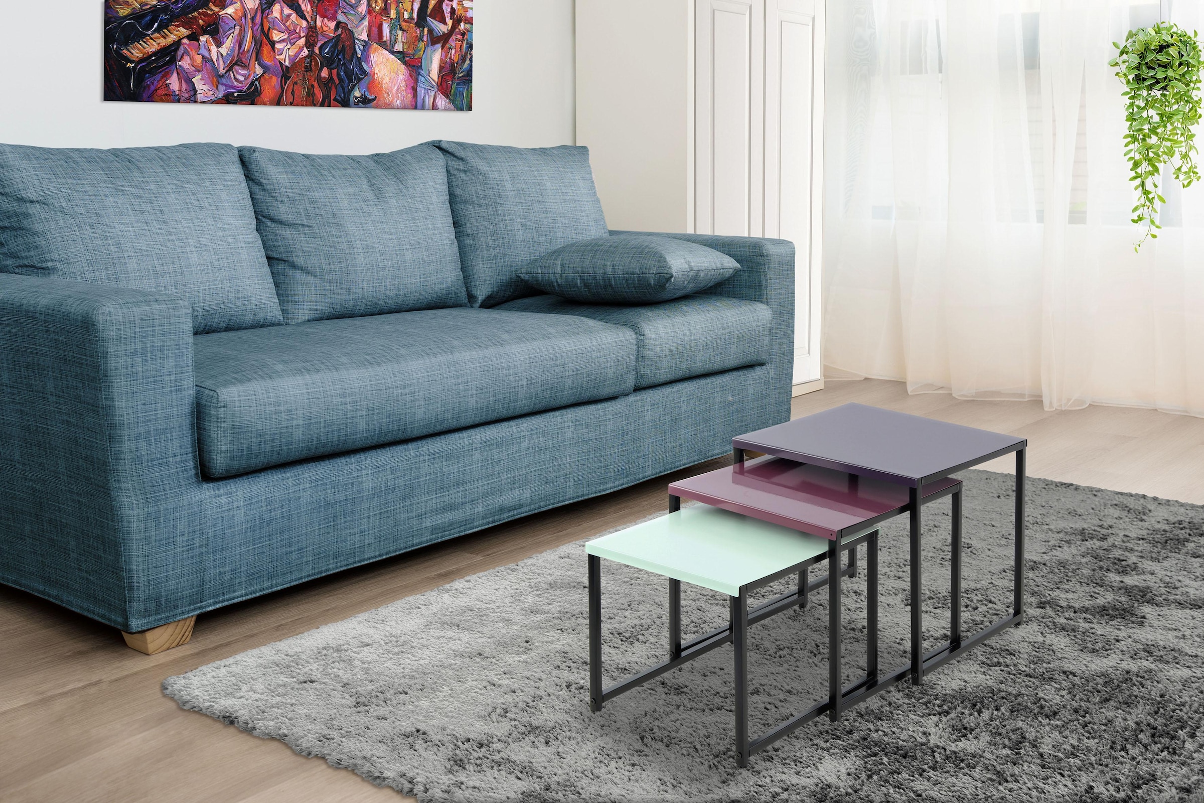 Kayoom Beistelltisch »South 110 3er-Set, Tisch-Set in modernem Design«, (Set, 3 St.), Platzsparende Beistelltische in bunten Farben, leicht zu reinigen