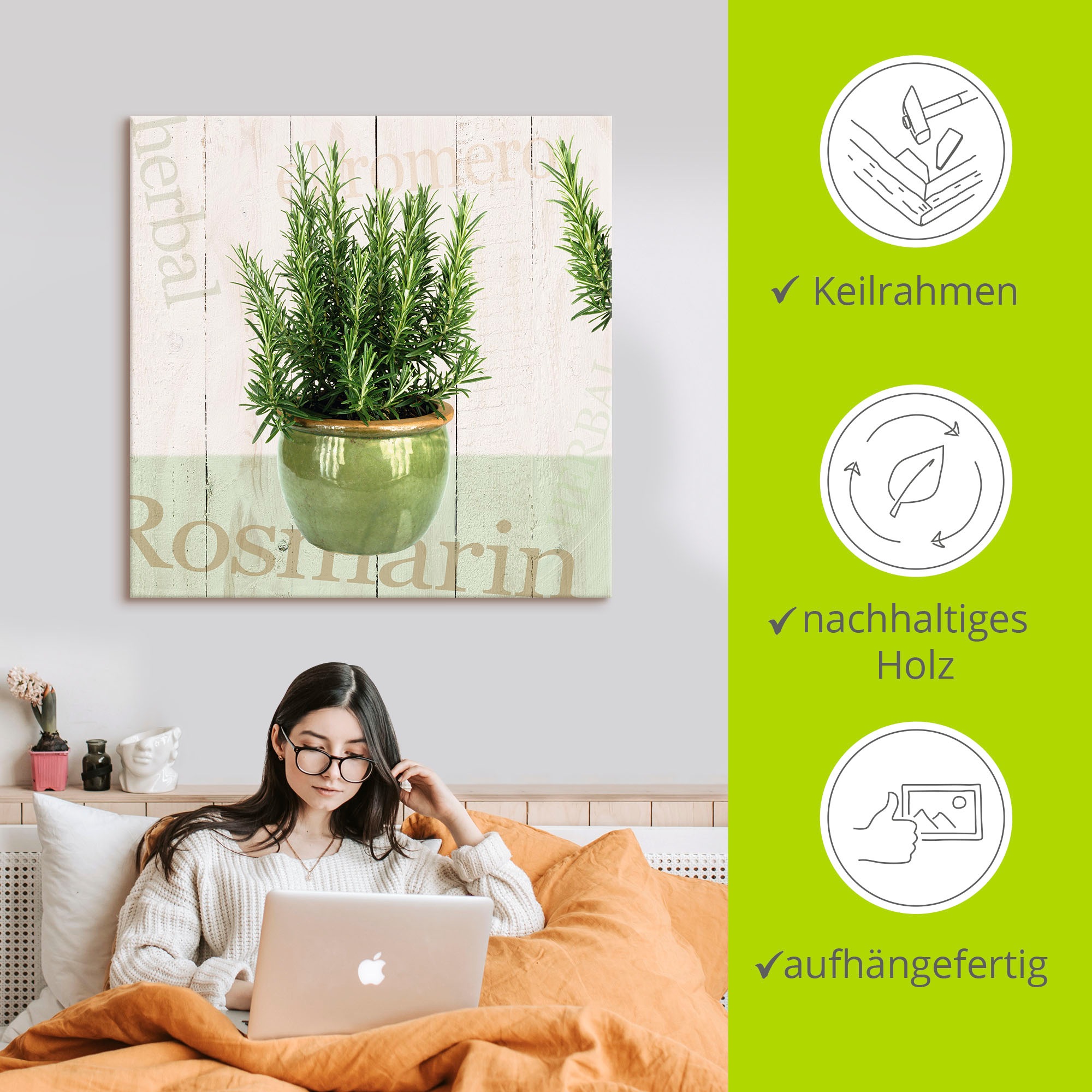 Artland Wandbild »Rosmarin«, Pflanzen, (1 St.), als Alubild, Outdoorbild, Leinwandbild, Poster in verschied. Grössen