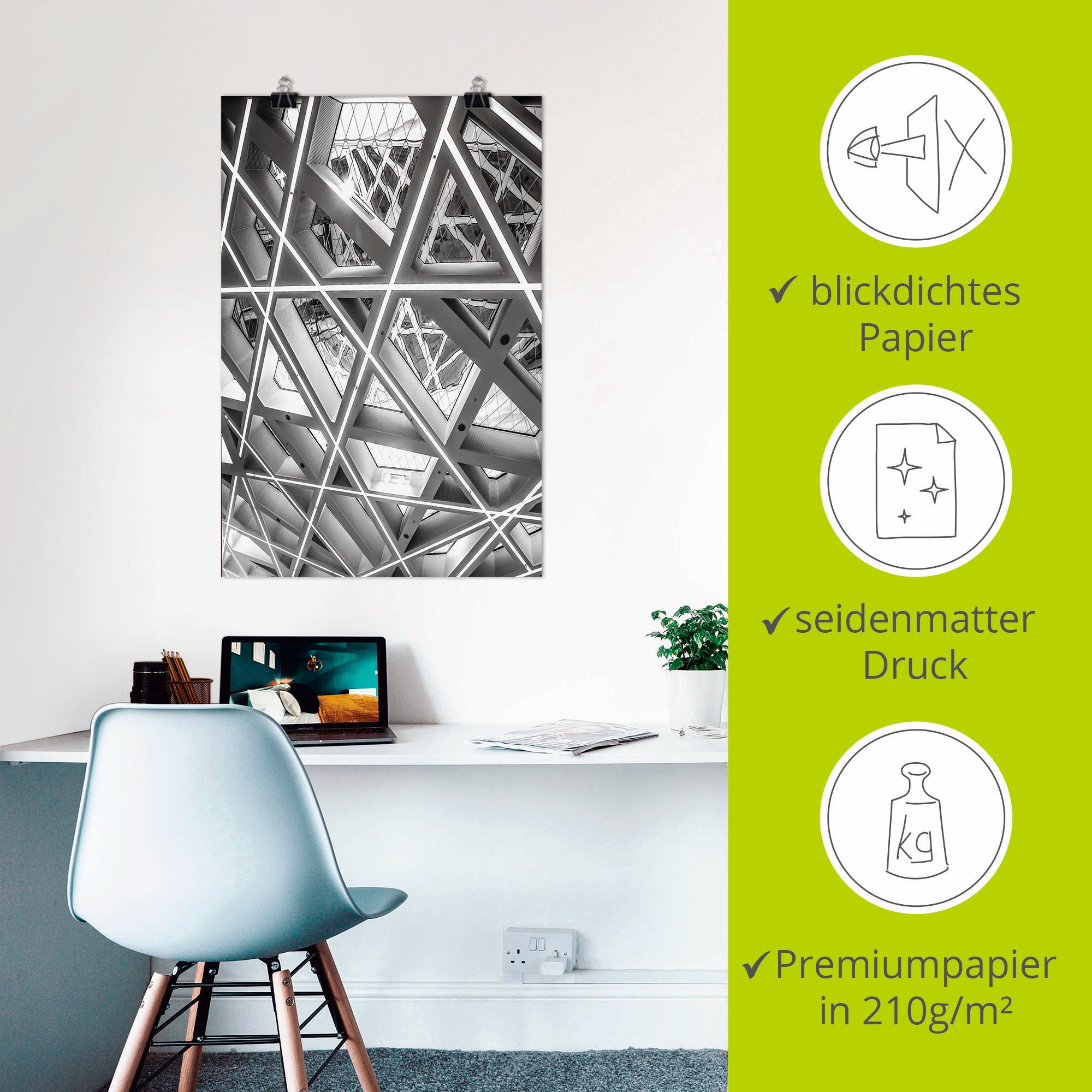 Artland Poster »Waben«, Elemente der Architektur, (1 St.), als Alubild, Leinwandbild, Wandaufkleber oder Poster in versch. Grössen
