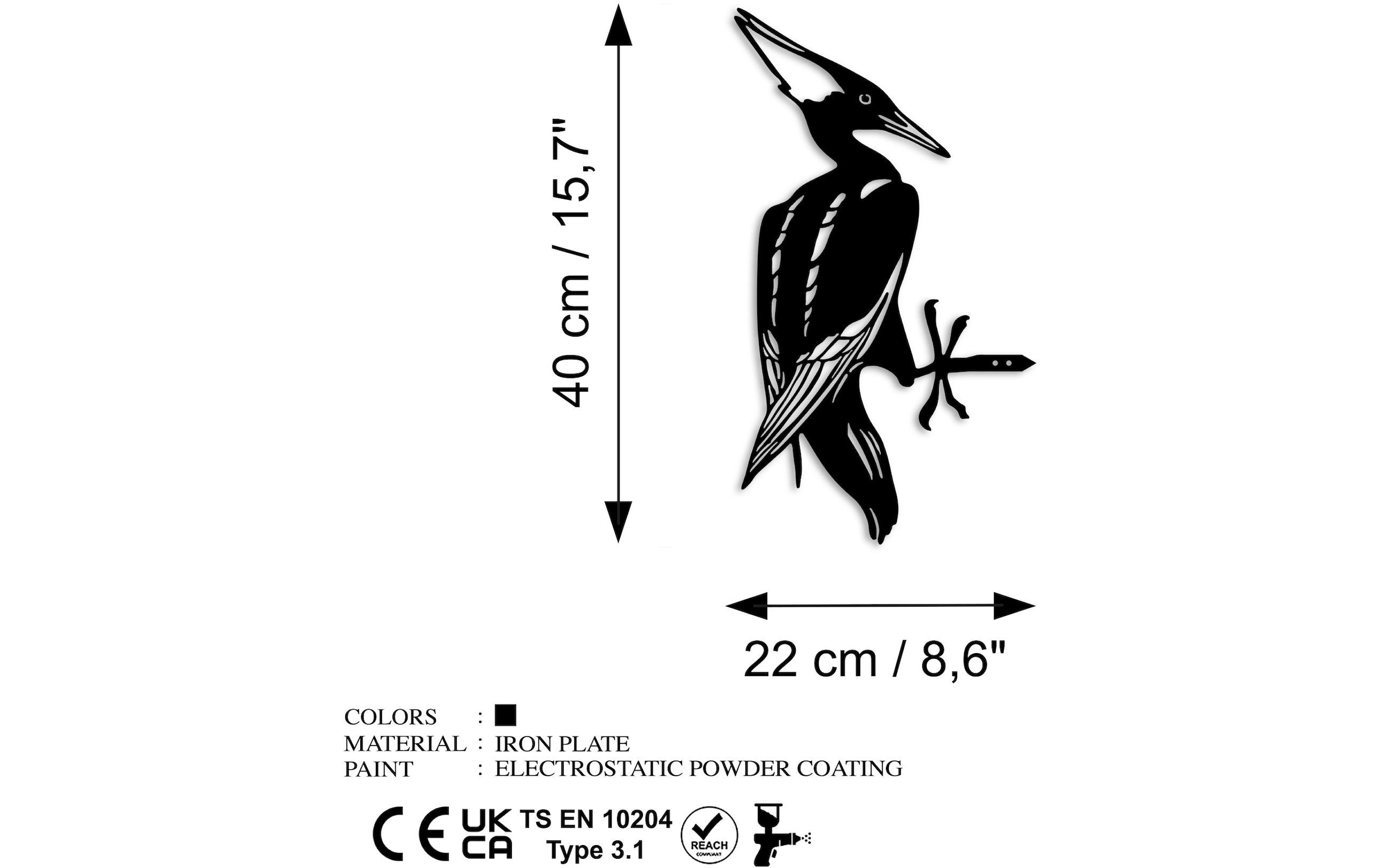 Gartenfigur »Wallxpert Vogel auf Zweig 22 x 40 cm«, (1 St.), Zeigen realistische Details und exquisite Handwerkskunst