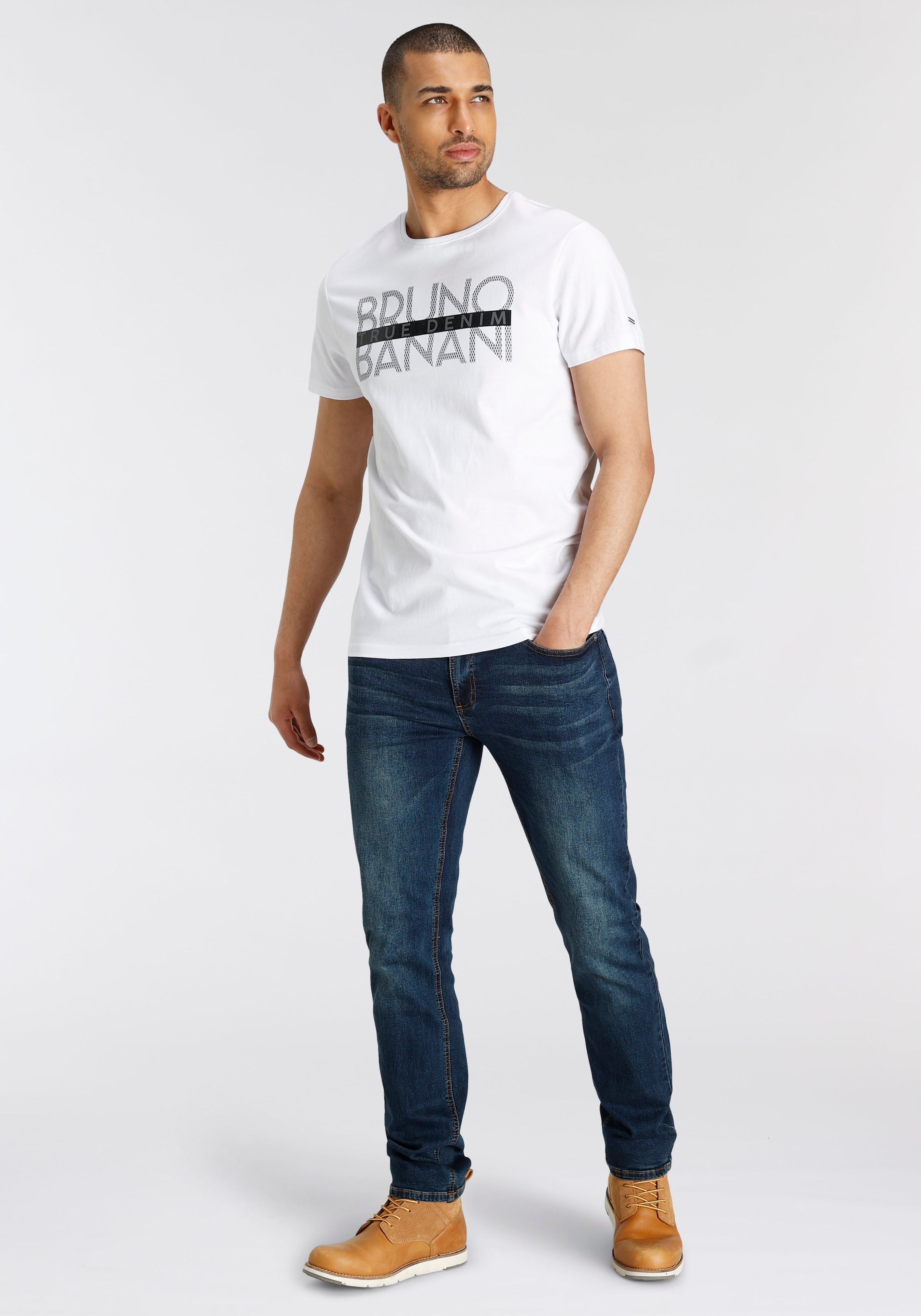 Bruno Banani T-Shirt, mit glänzendem kaufen | online Jelmoli-Versand Print