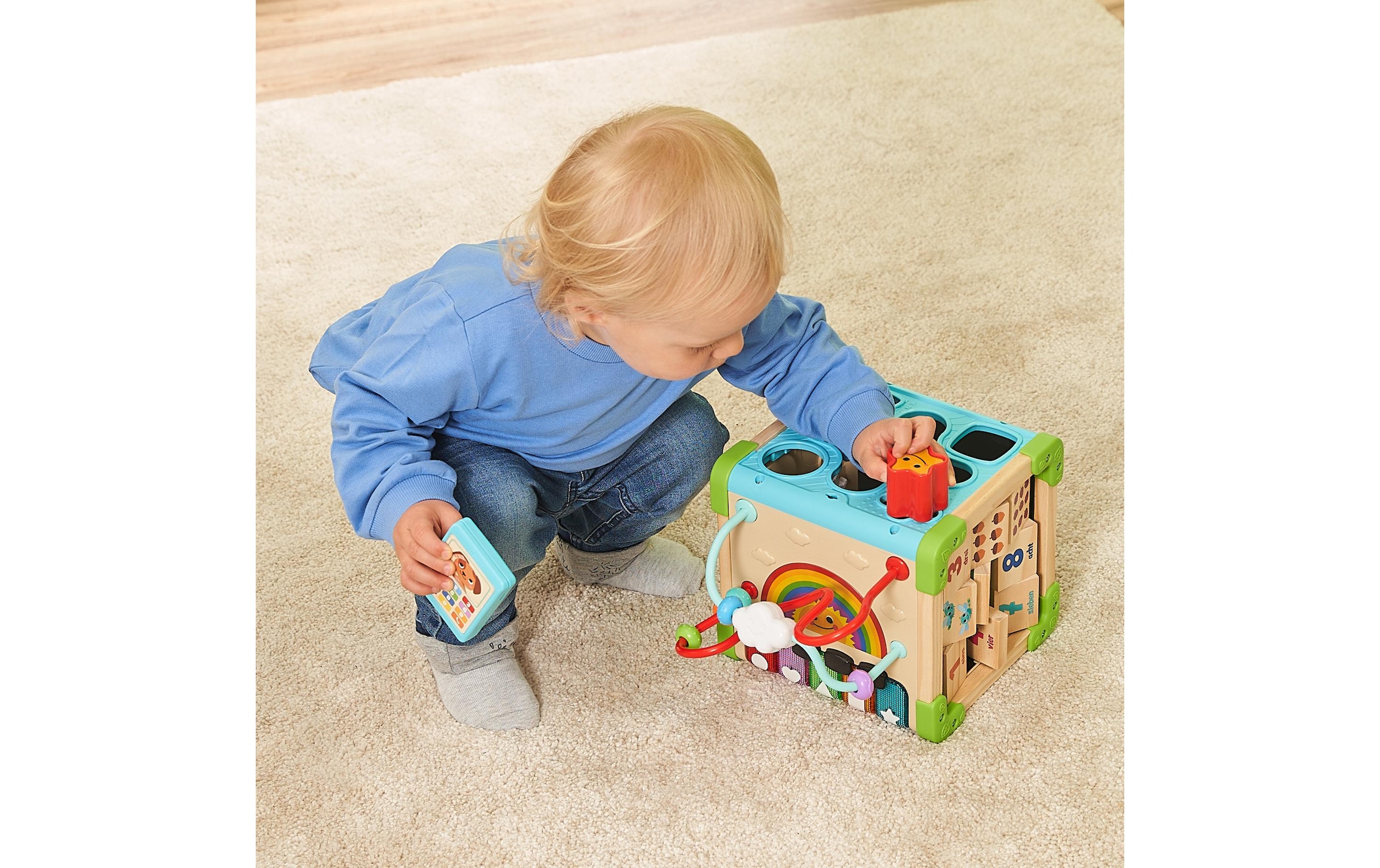 Vtech® Lernspielzeug »Interaktiver Holz-Spielwürfel FSC«