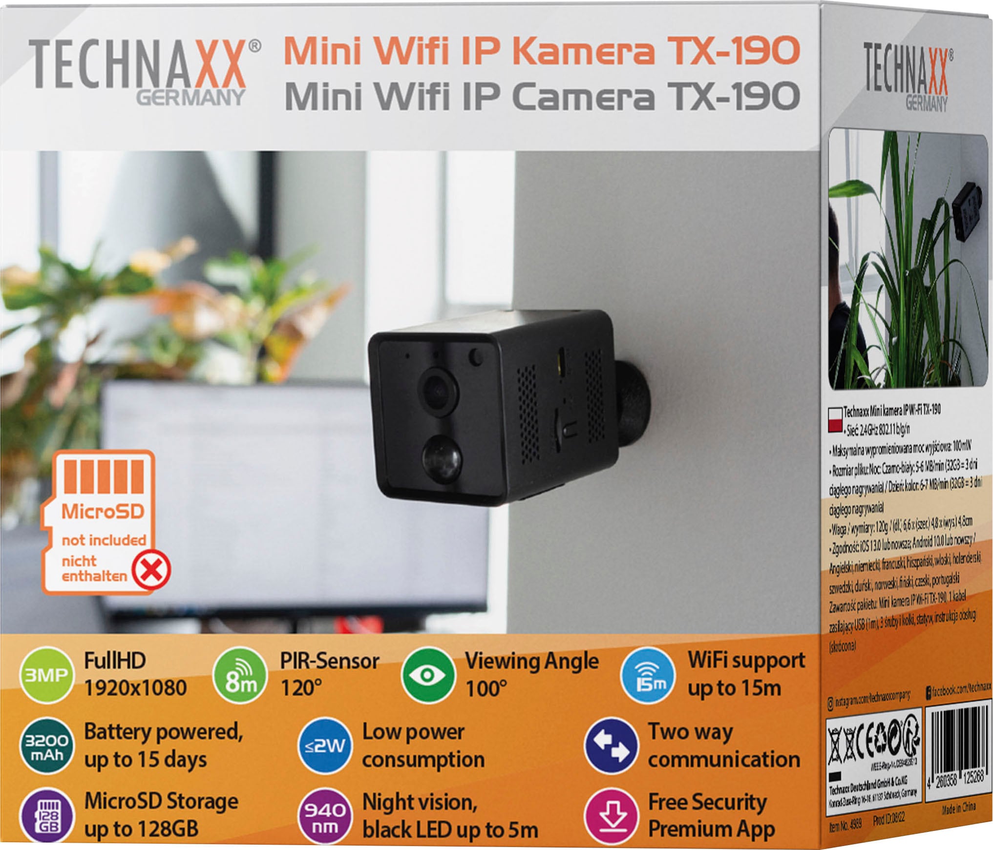 Technaxx Überwachungskamera »Mini Wifi IP Kamera TX-190«, Innenbereich