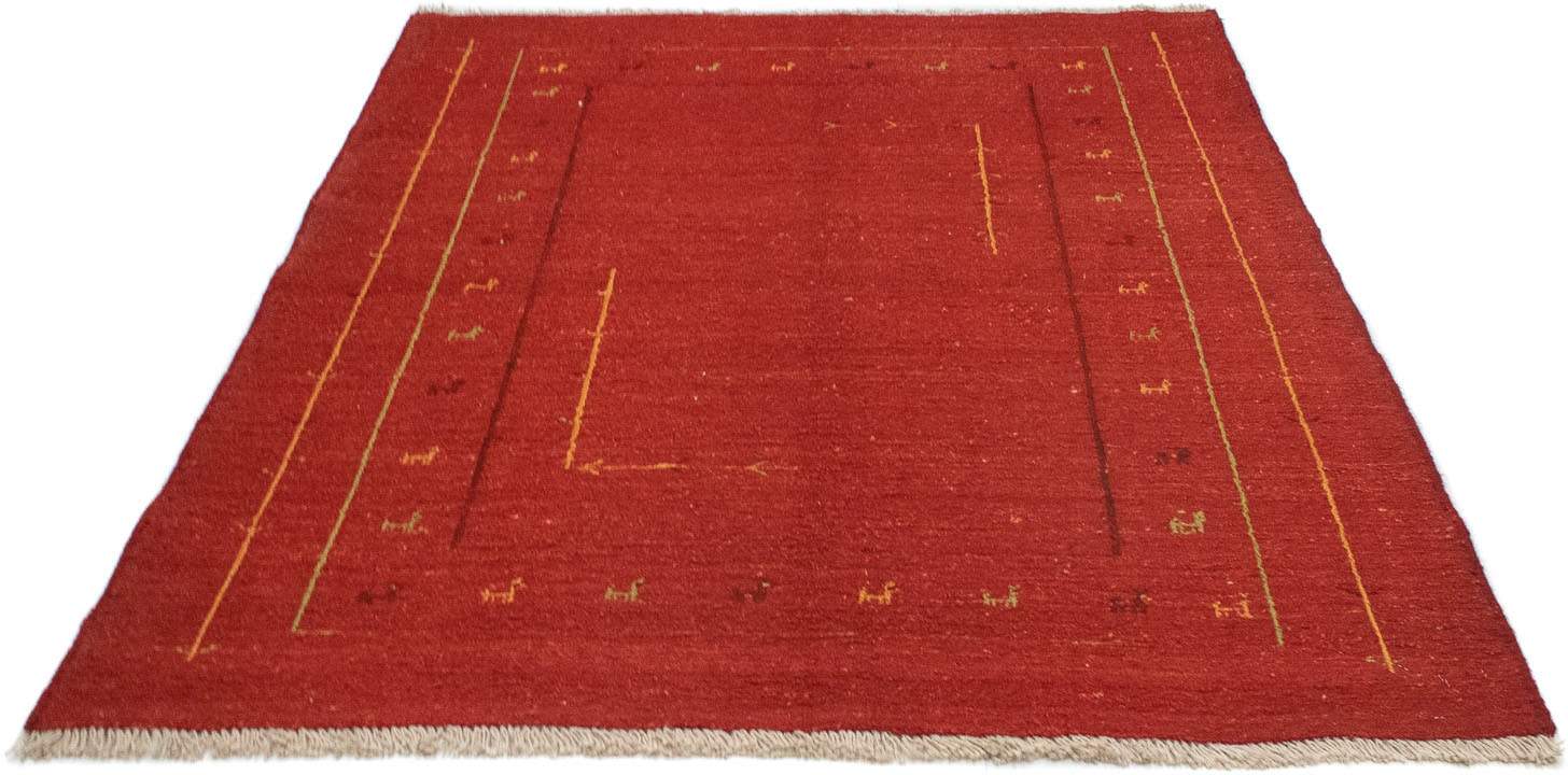 morgenland Wollteppich »Gabbeh Teppich | kaufen online Jelmoli-Versand handgeknüpft rechteckig, rot«, handgeknüpft