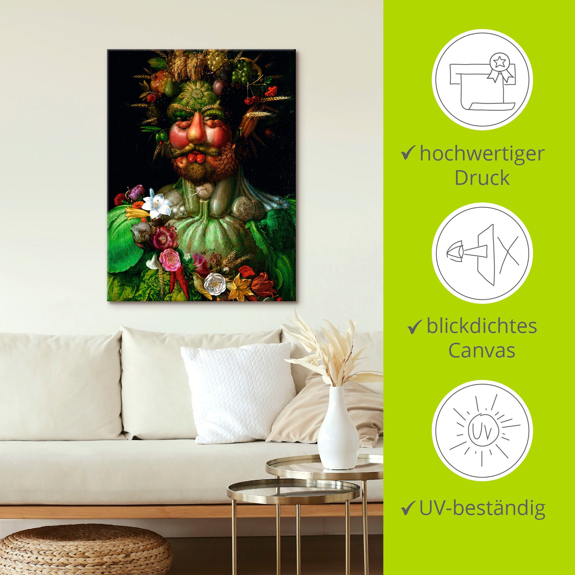 Artland Wandbild »Vertumnus (Kaiser Rudolf II.). 1590«, Porträts, (1 St.), als Leinwandbild, Poster in verschied. Grössen