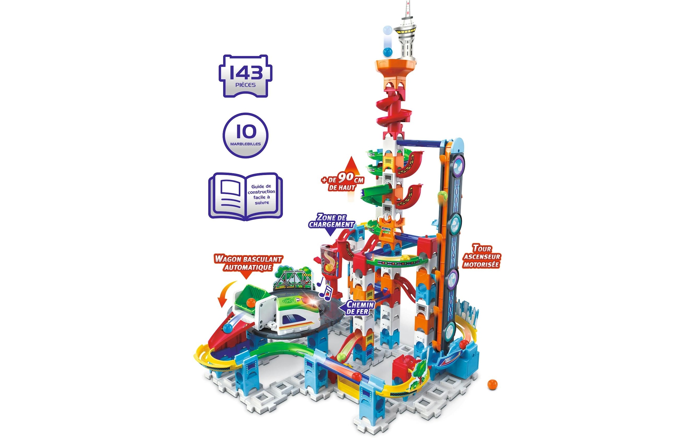 Vtech® Kugelbahn »Marble Rush Super Sky Tower Set XL300E -FR-«, (143 tlg.)