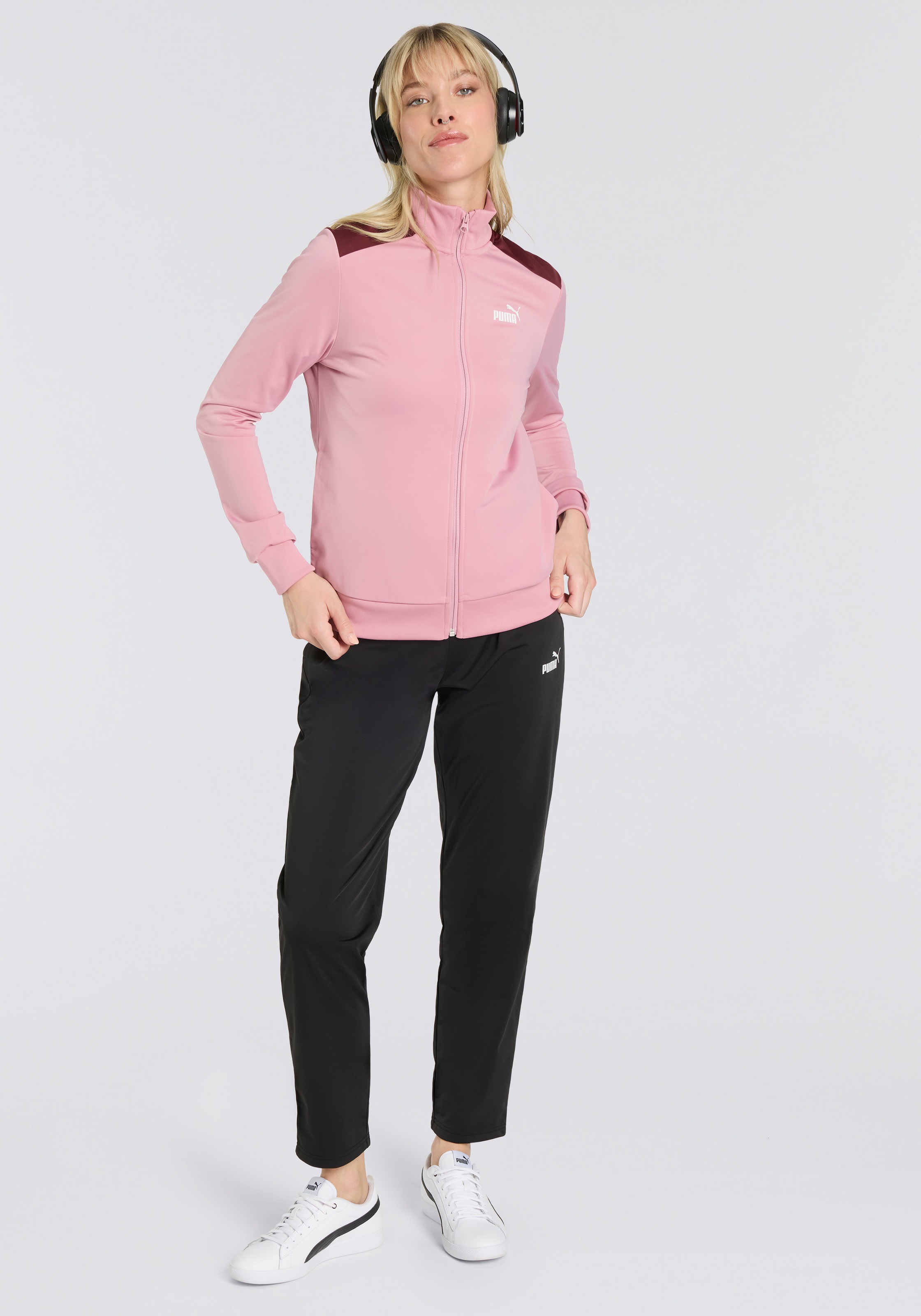 PUMA Trainingsanzug »POLY SUIT OP« 2 Stk. zweiteiliges Set, Regular Fit, mit elastischen Bündchen