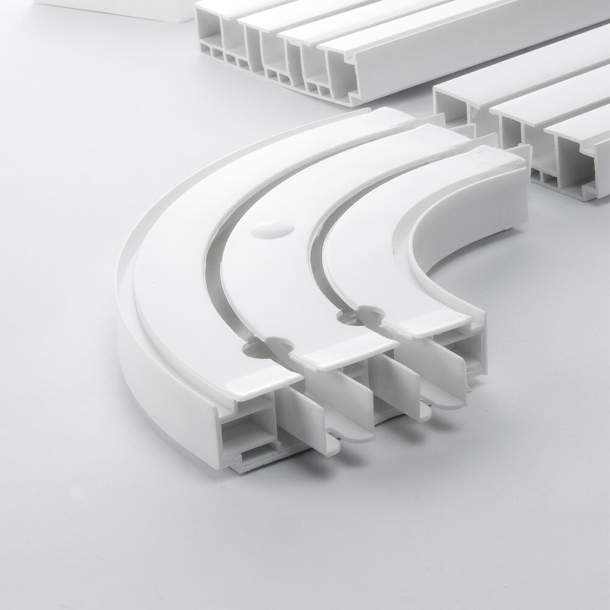 SN DECO GROUP Rundbogen für Gardinenschiene SH, 1 Paar, 2-läufig, Fixmass, Verschraubt, Kunststoff, Abschluss für Ihre Vorhangschiene, hohe Qualität