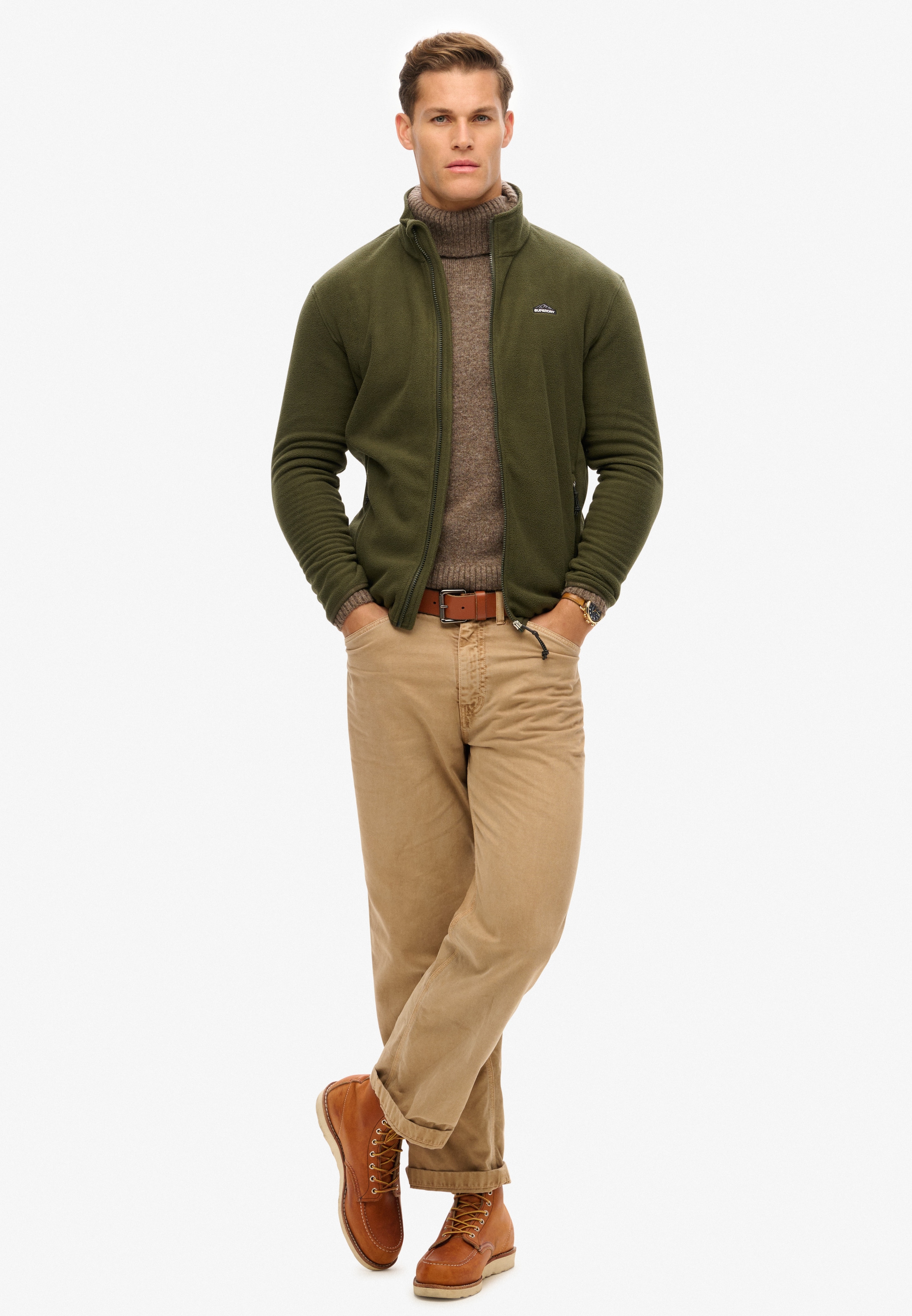 Superdry Fleecejacke »POLAR FLEECE FULL ZIP«, mit Kapuze