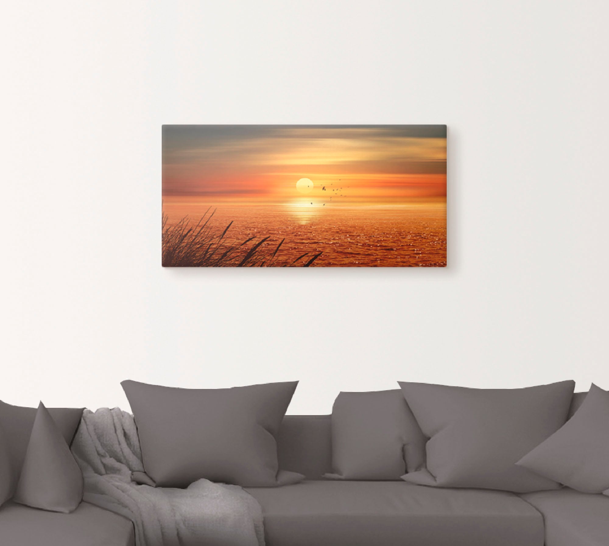 Artland Wandbild »Sonnenuntergang über dem Meer«, Sonnenaufgang & -untergang, (1 St.), als Leinwandbild, Poster, Wandaufkleber in verschied. Grössen