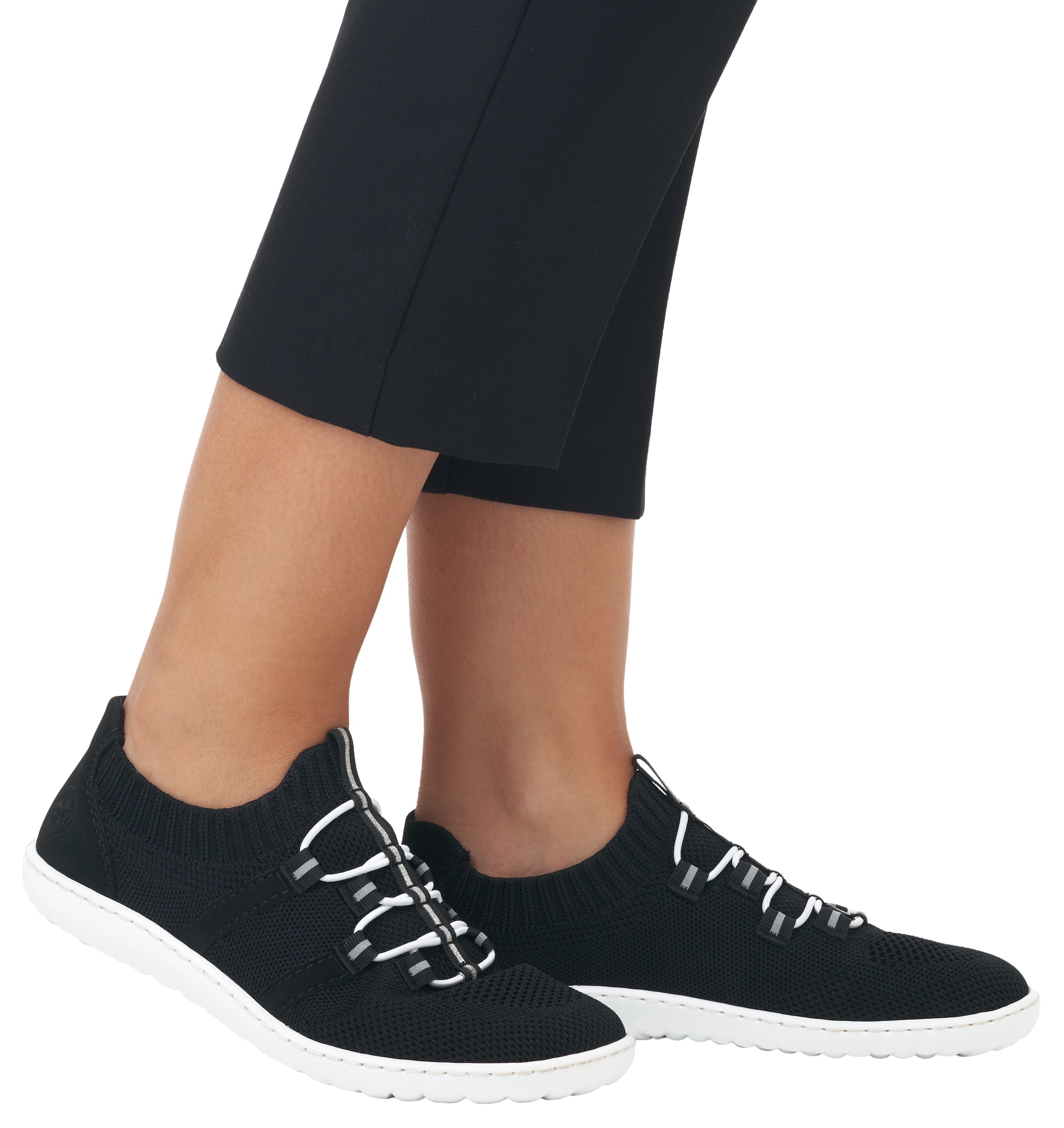 Rieker Slip-On Sneaker »Barfussschuh«, Slipper, Freizeitschuh, Halbschuh mit elastischem Strickschaft