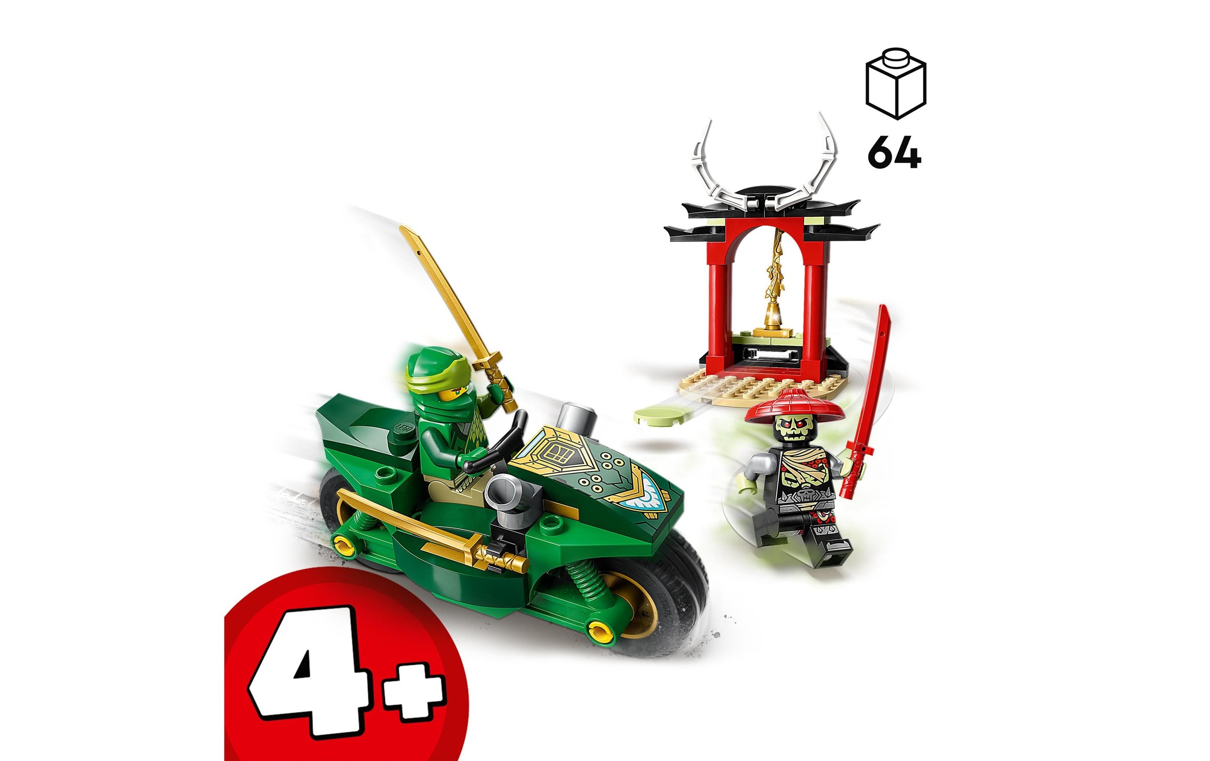 LEGO® Konstruktionsspielsteine »Lloyds Ninja-Motorrad«, (64 St.)