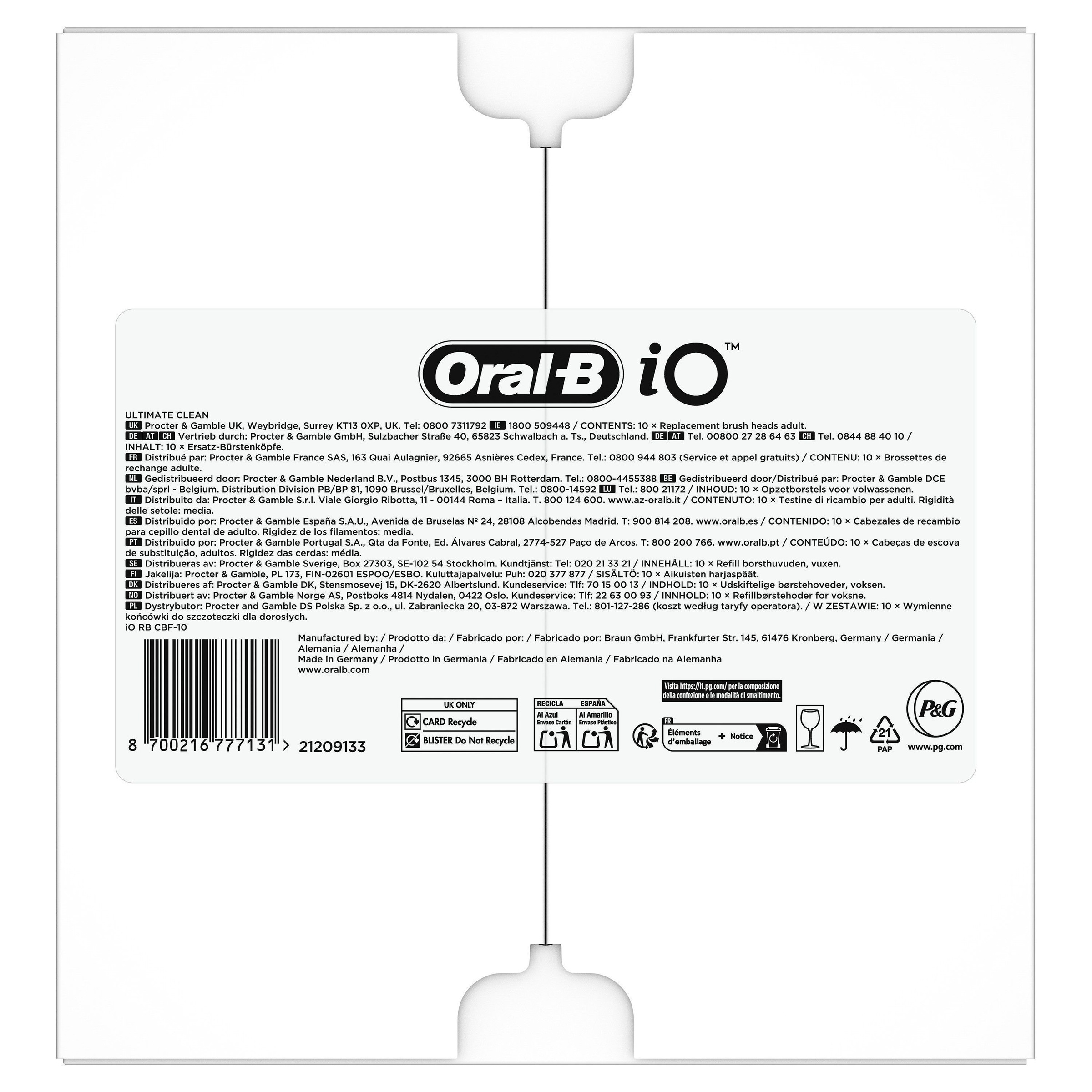 Oral-B Aufsteckbürsten »Oral-B iO Ultimative Reinigung«, für fortgeschrittene Tiefenreinigung und Plaque-Entfernung