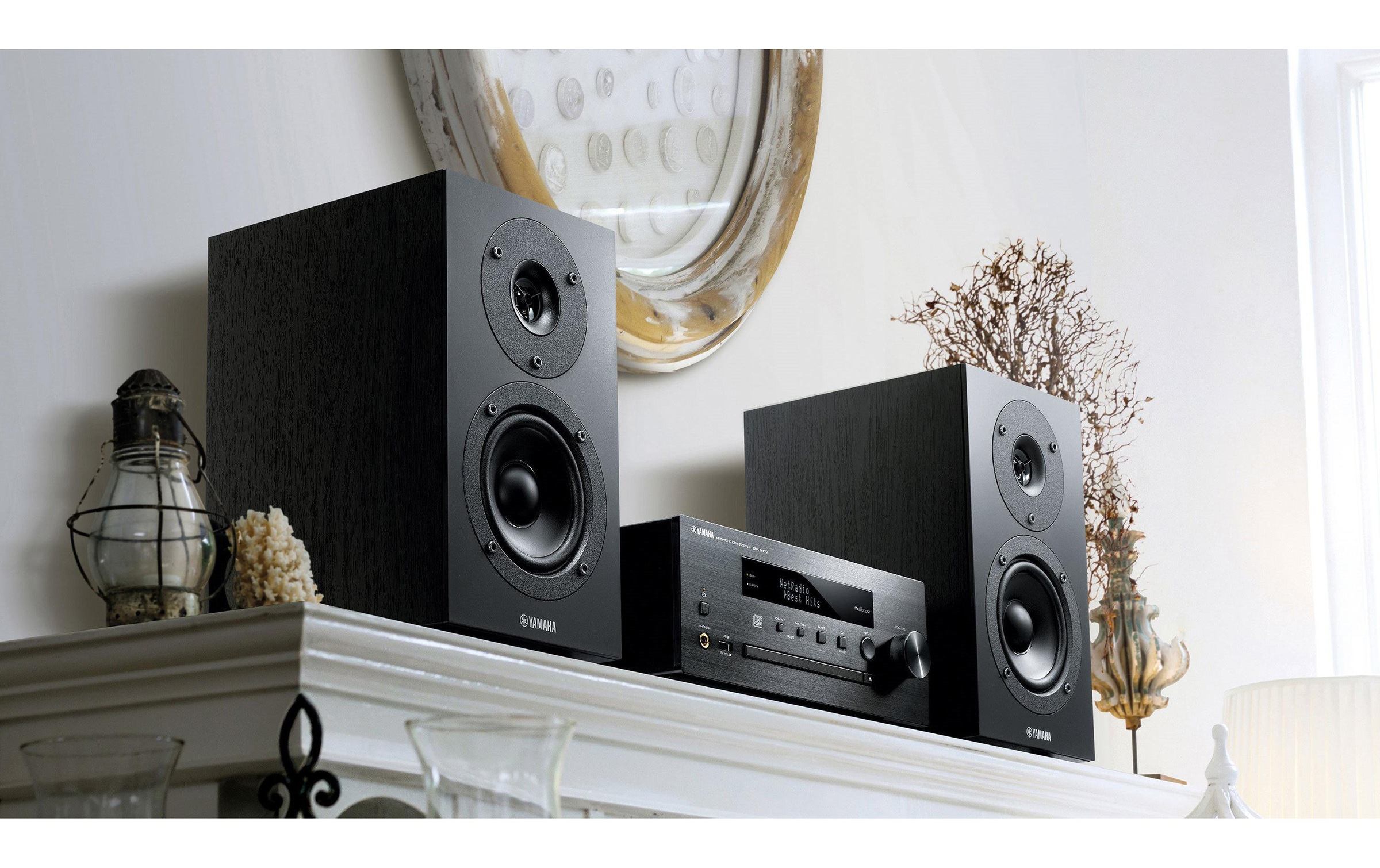 Yamaha Microanlage »MusicCast MCR-N470 DAB Schwarz«, (Bluetooth-WLAN Digitalradio (DAB+)-FM-Tuner)