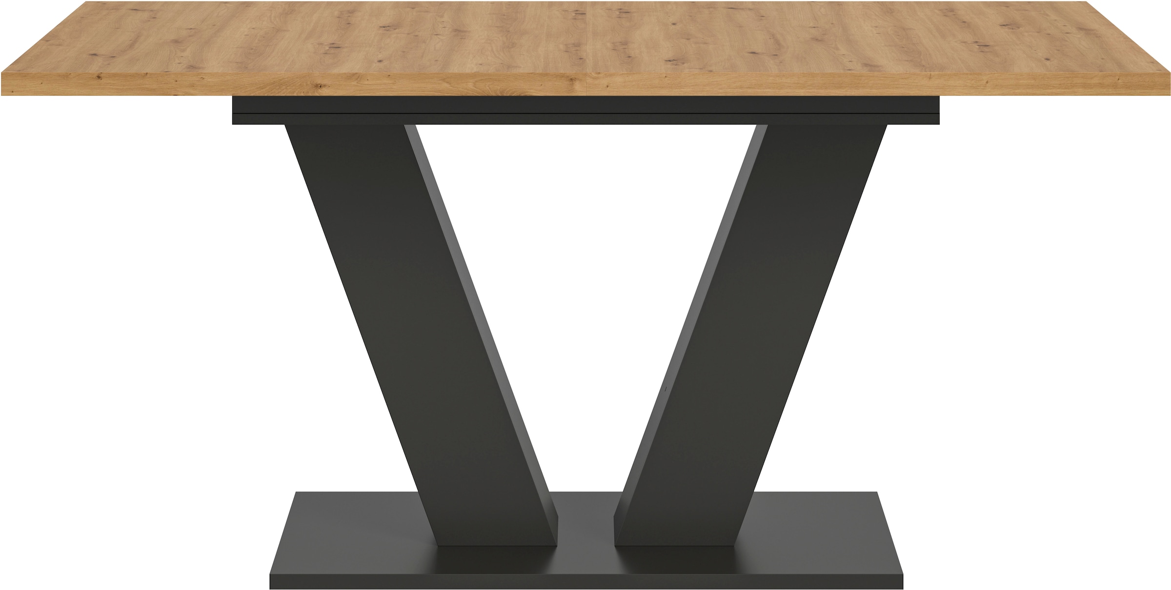 INOSIGN Esstisch »Motus, ausziehbar 150 -190 cm, inklusive 40 cm Einlegeplatte«, (Set, 1 St.), V-Gestell mit Bodenplatte, Tisch, Küchentisch, Esszimmer, Küche
