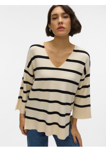 V-Ausschnitt-Pullover »VMSABA 3/4 V-NCK STRIPE PULLOVER GA NOOS«