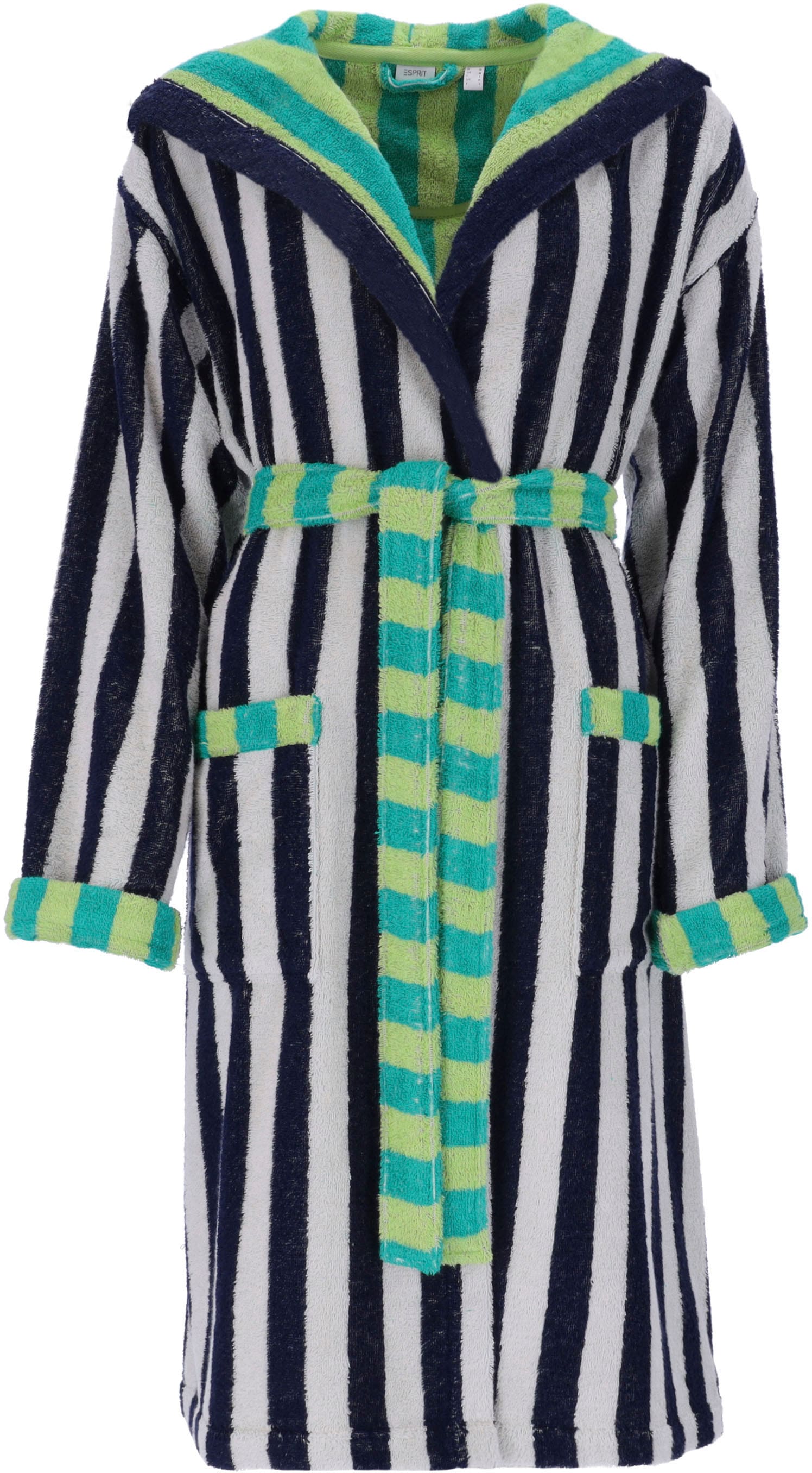 Esprit Unisex-Bademantel »Summer Stripe, ideal für Sauna & Spa, Hotelbademantel, Morgenmantel«, (1 St.), Doubleface