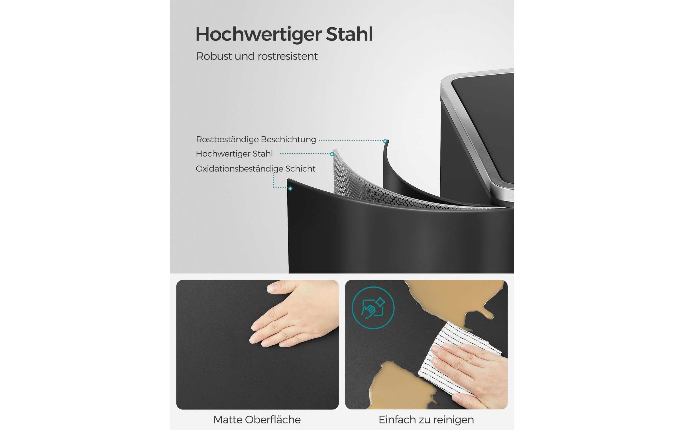 SONGMICS Mülleimer »2 x 30 l«, 2 Behälter