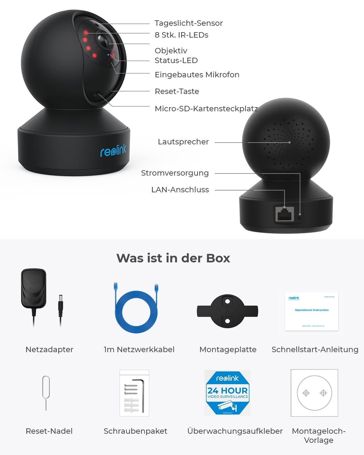 Reolink Überwachungskamera »E Series E330-B WiFi-Indoor«, Innenbereich