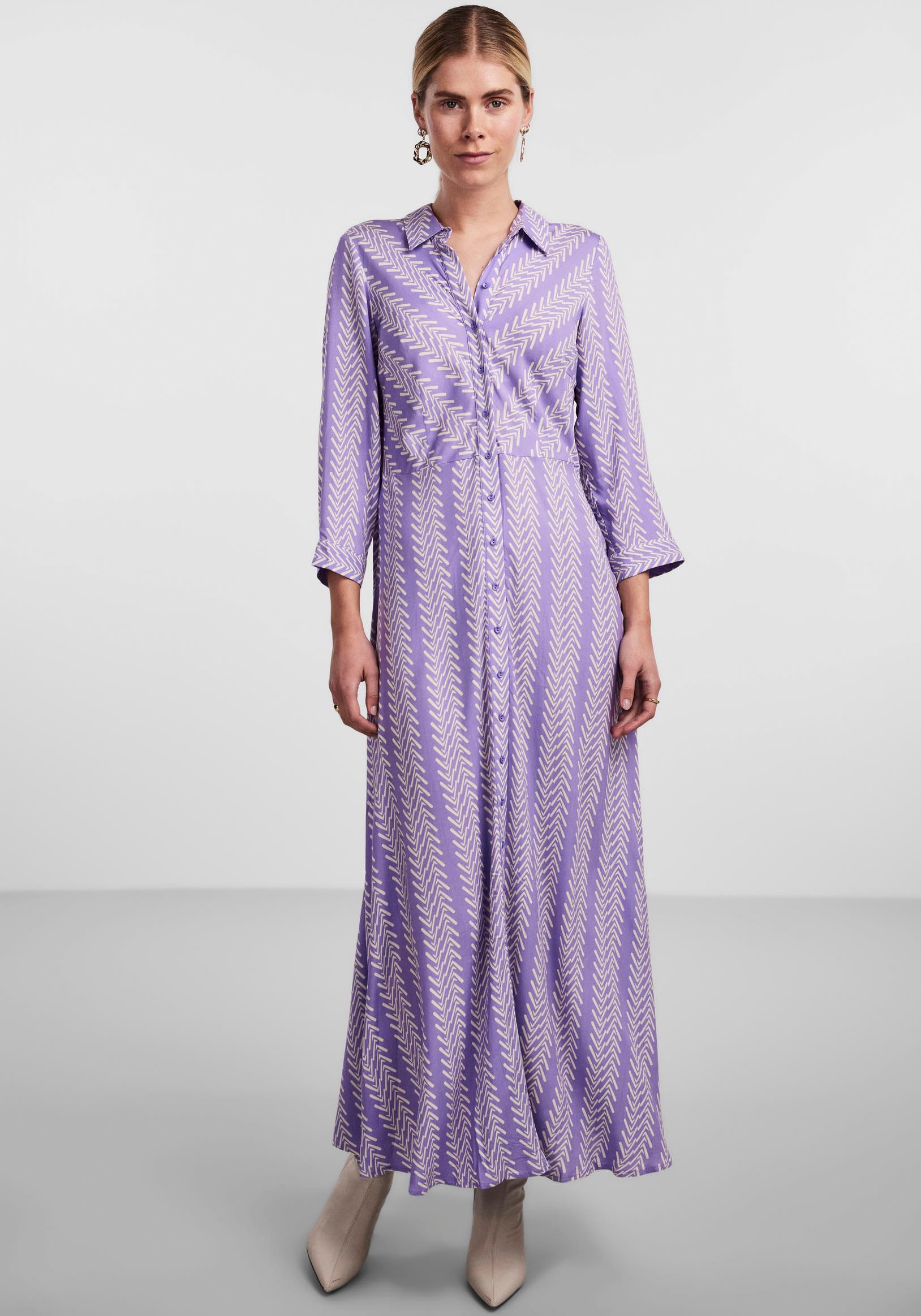 Y.A.S Hemdblusenkleid »YASSAVANNA LONG DRESS«, bei 3/4 Schweiz online SHIRT shoppen mit Ärmel Jelmoli-Versand