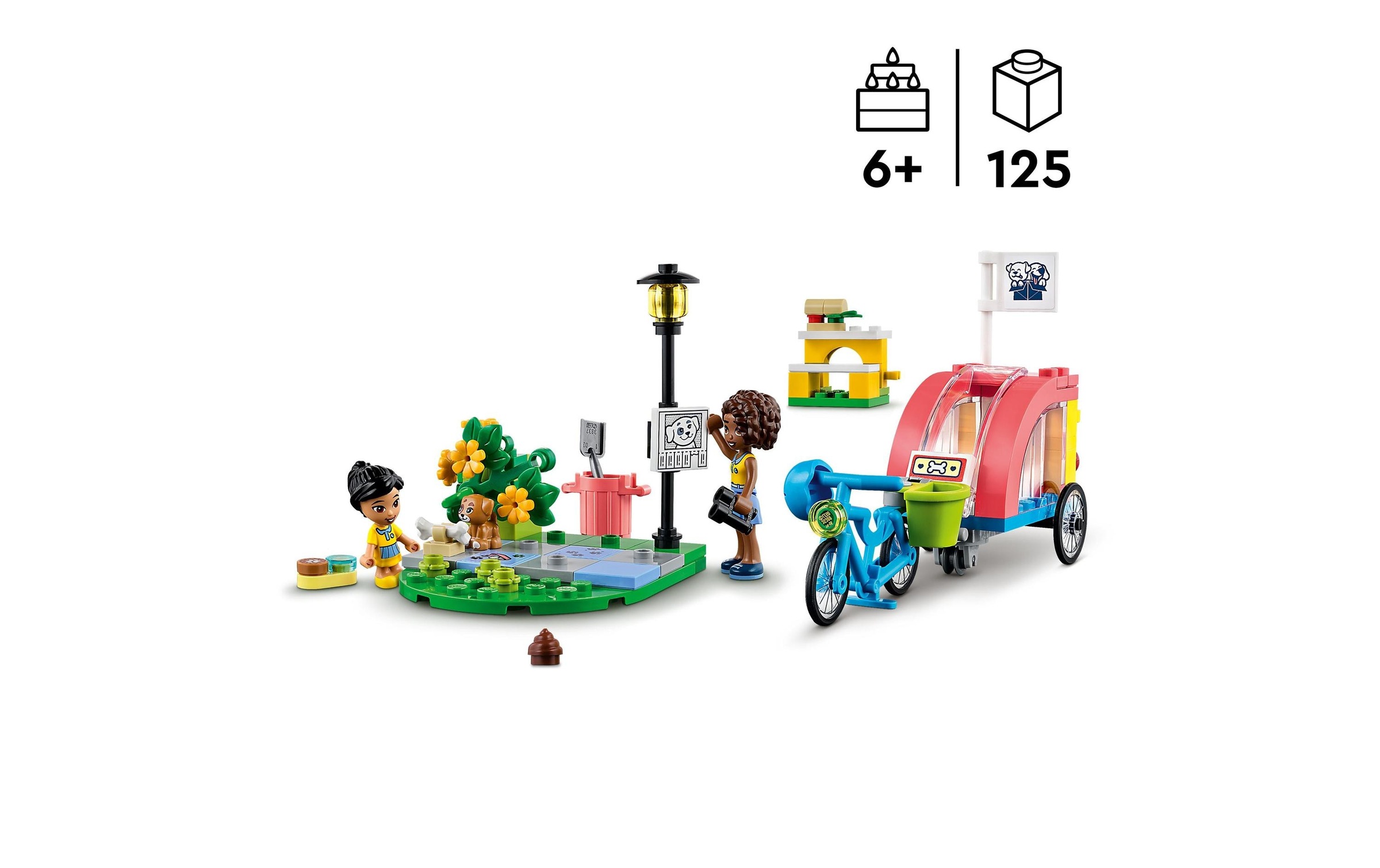 LEGO® Konstruktionsspielsteine »Hunderettungsfahrrad«, (125 St.)