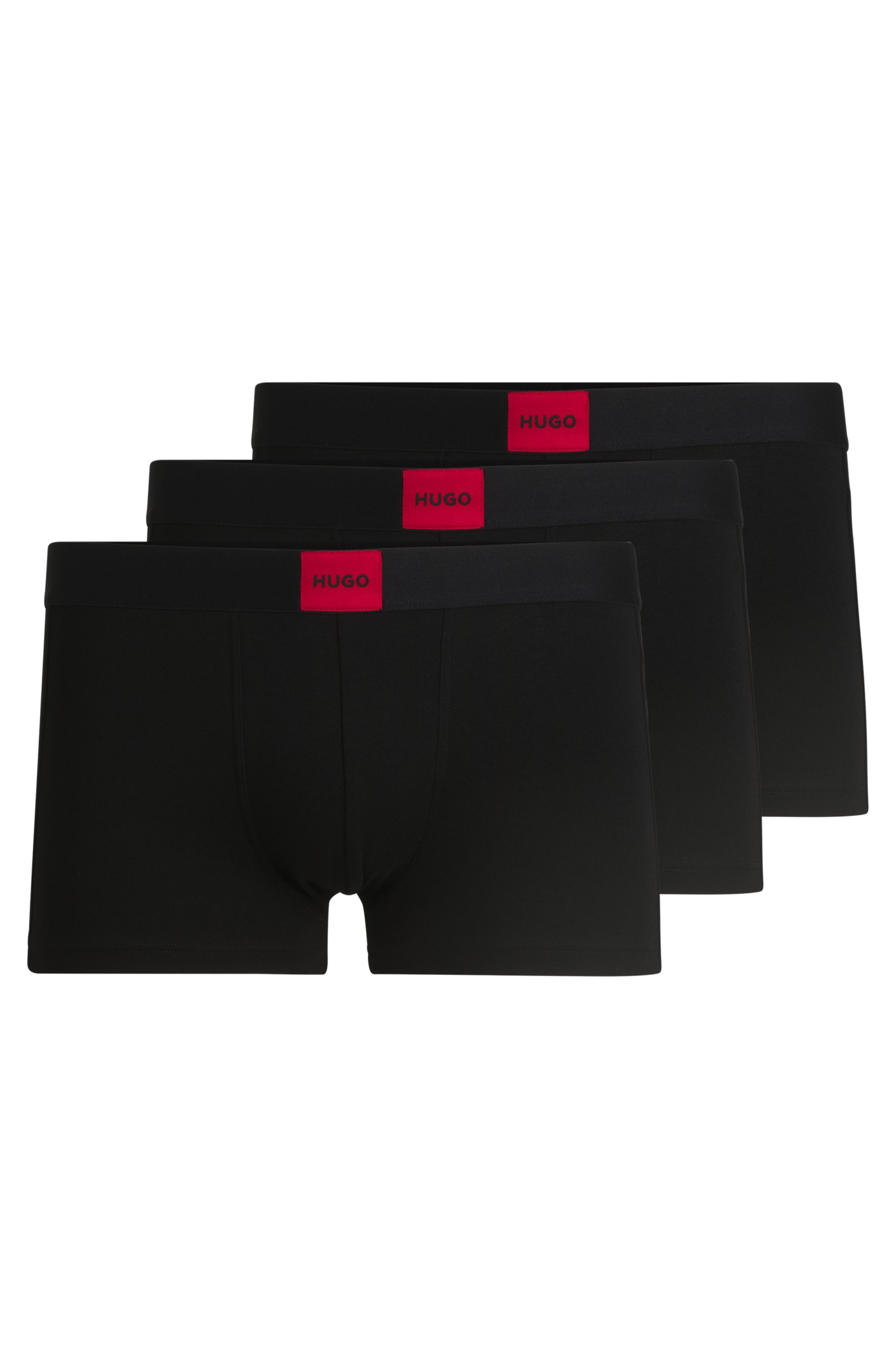 HUGO Underwear Trunk Set, 3 Stk. mit kontrastfarbenen Logobadge