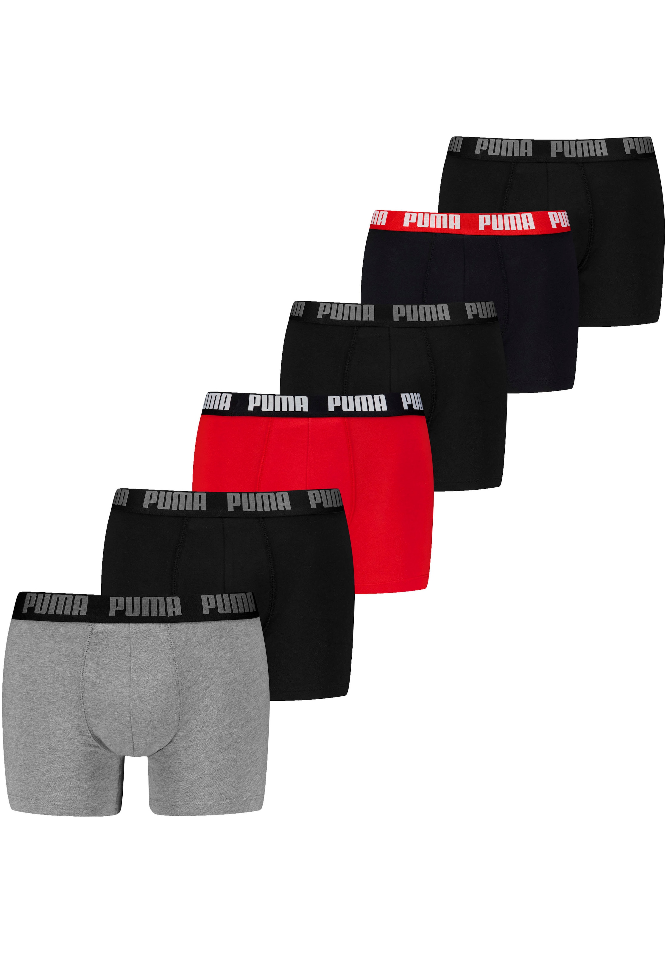 PUMA Boxershorts »PUMA MEN EVERYDAY BOXER 6P ECOM« 6er Pack, Elastischer Logobund, Stretchmaterial, ohne Eingriff