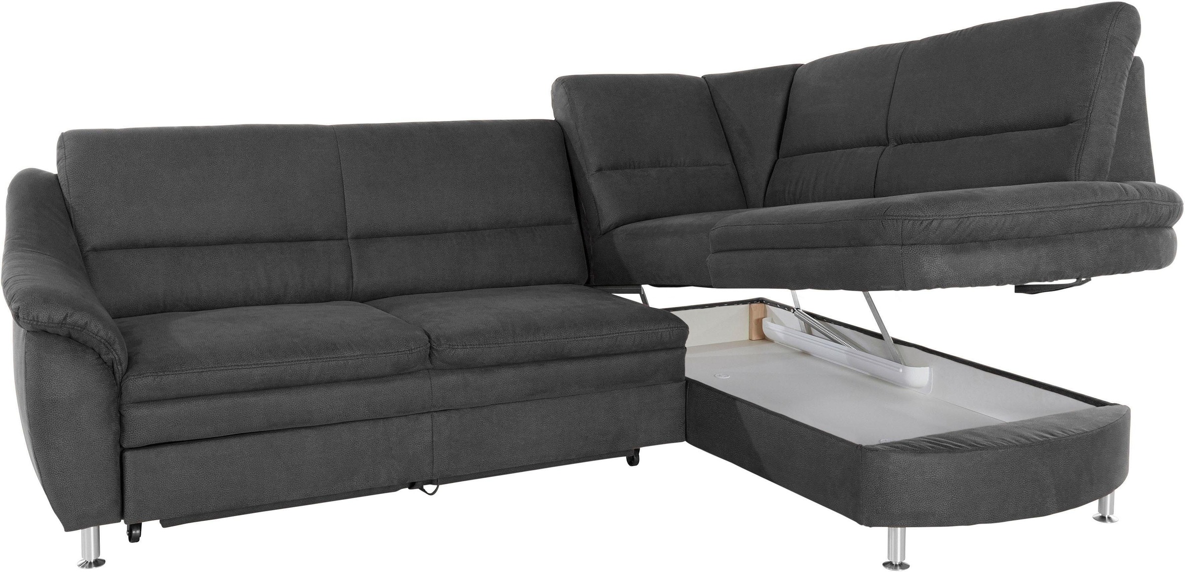 Places of Style Ecksofa »Cardoso L-Form«, Federkern, wahlweise mit Bett, Schubkasten