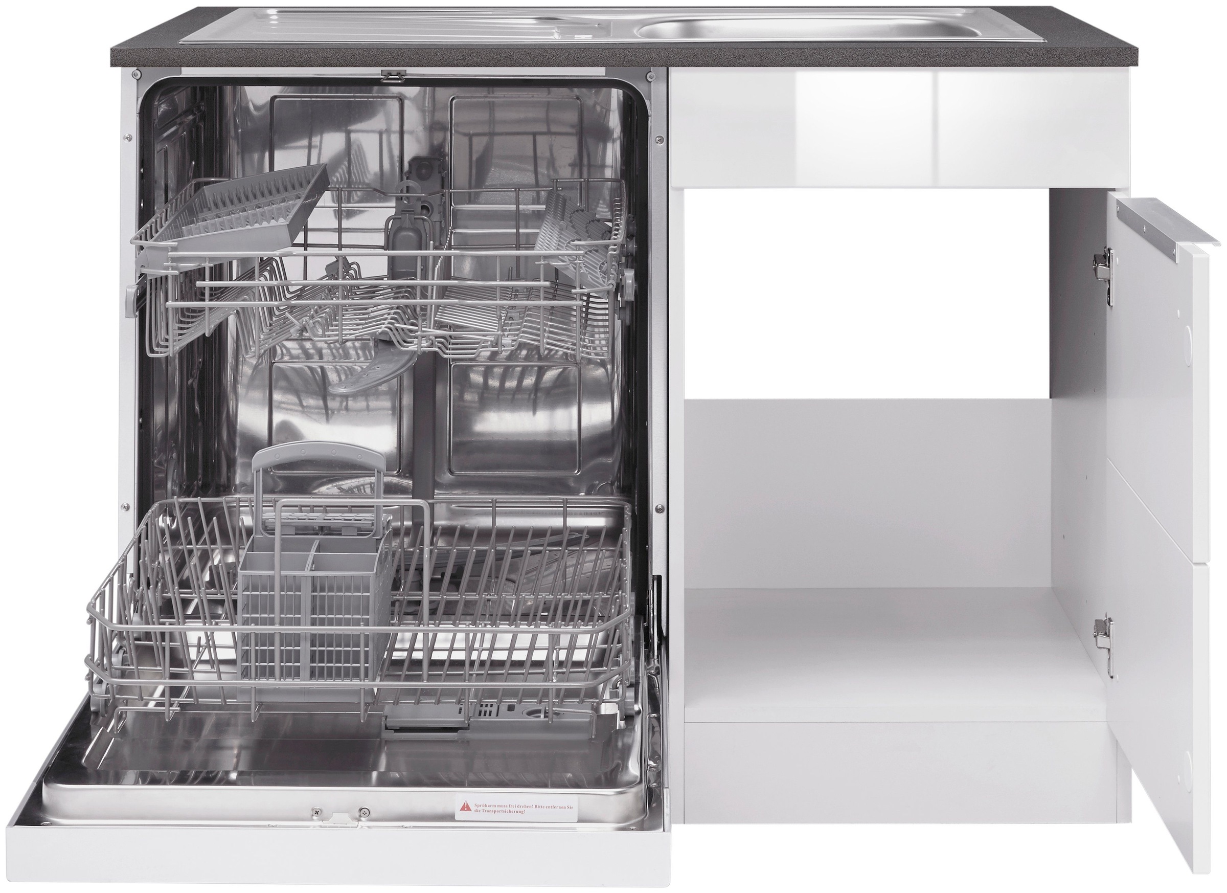 KOCHSTATION Spülenschrank "KS-Brindisi" 110 cm breit, inkl. Möbeltür für Geschirrspüler sowie Einbauspüle