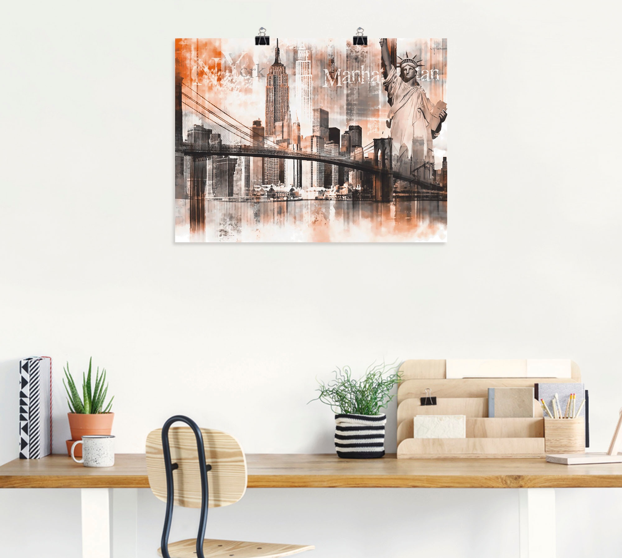 Artland Wandbild »New York Skyline Collage V«, Amerika, (1 St.), als Leinwandbild, Poster in verschied. Grössen