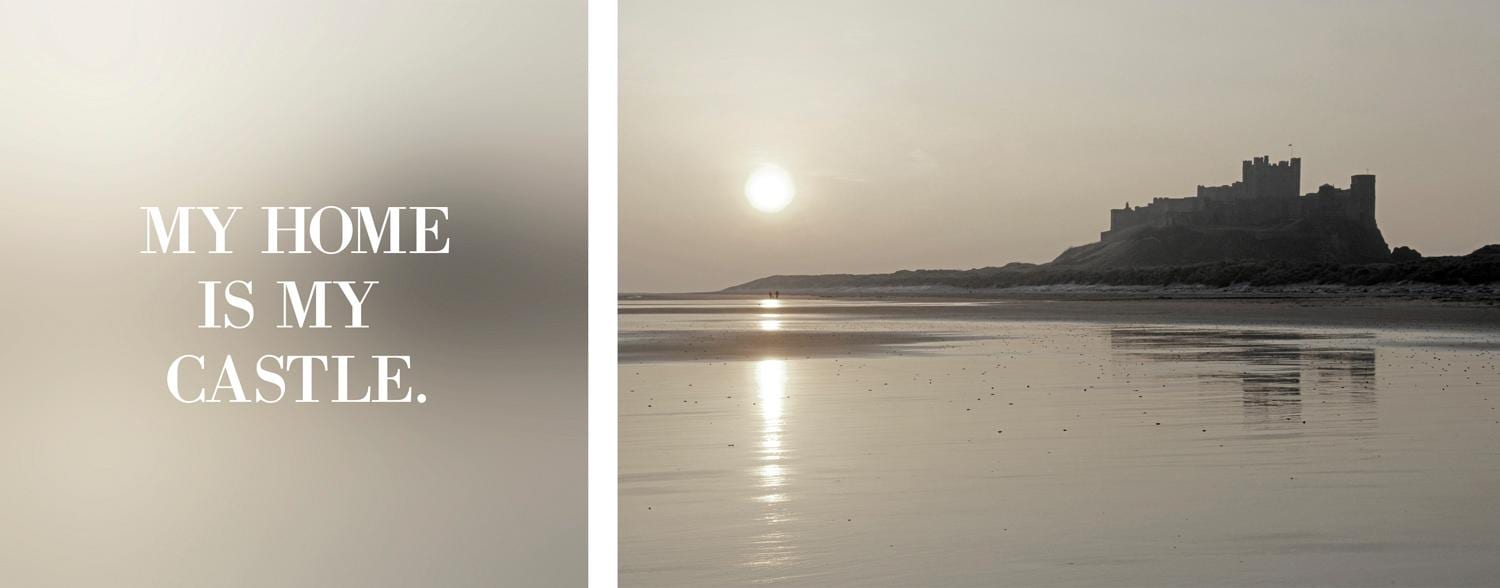 queence Leinwandbild "Home" Kunst Meer Meer Bilder Modern Schriftzug Seebilder Seelandschaft Spa Spa Bilder Sprüche Sprüche & Texte Set, Premium-Leinwandstoff, Handarbeit aus Deutschland, Spruch, 2er Set