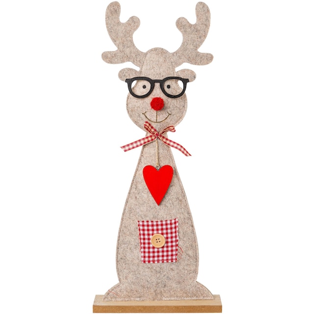 Creativ deco Dekofigur »Weihnachtsdeko«, (Set, 4 St.), aus Filz mit  niedlicher Brille online kaufen | Jelmoli-Versand