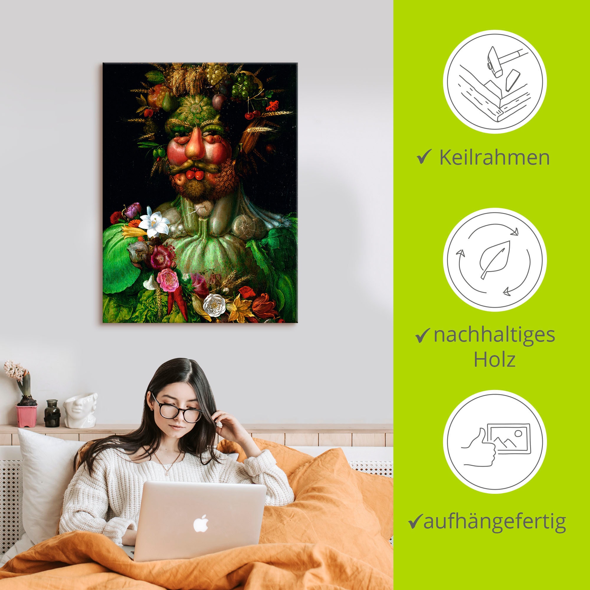 Artland Wandbild »Vertumnus (Kaiser Rudolf II.). 1590«, Porträts, (1 St.), als Leinwandbild, Poster in verschied. Grössen